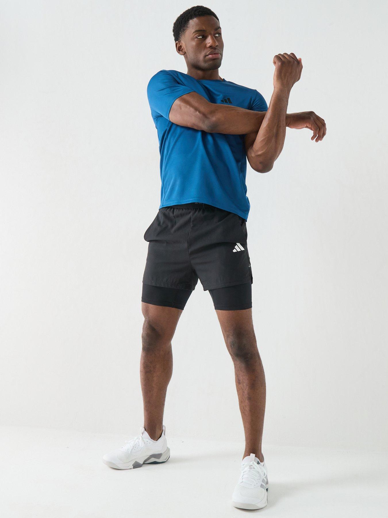 Image 3 of 5 of adidas Mens Training Workout Essentials T-Shirt - Blue