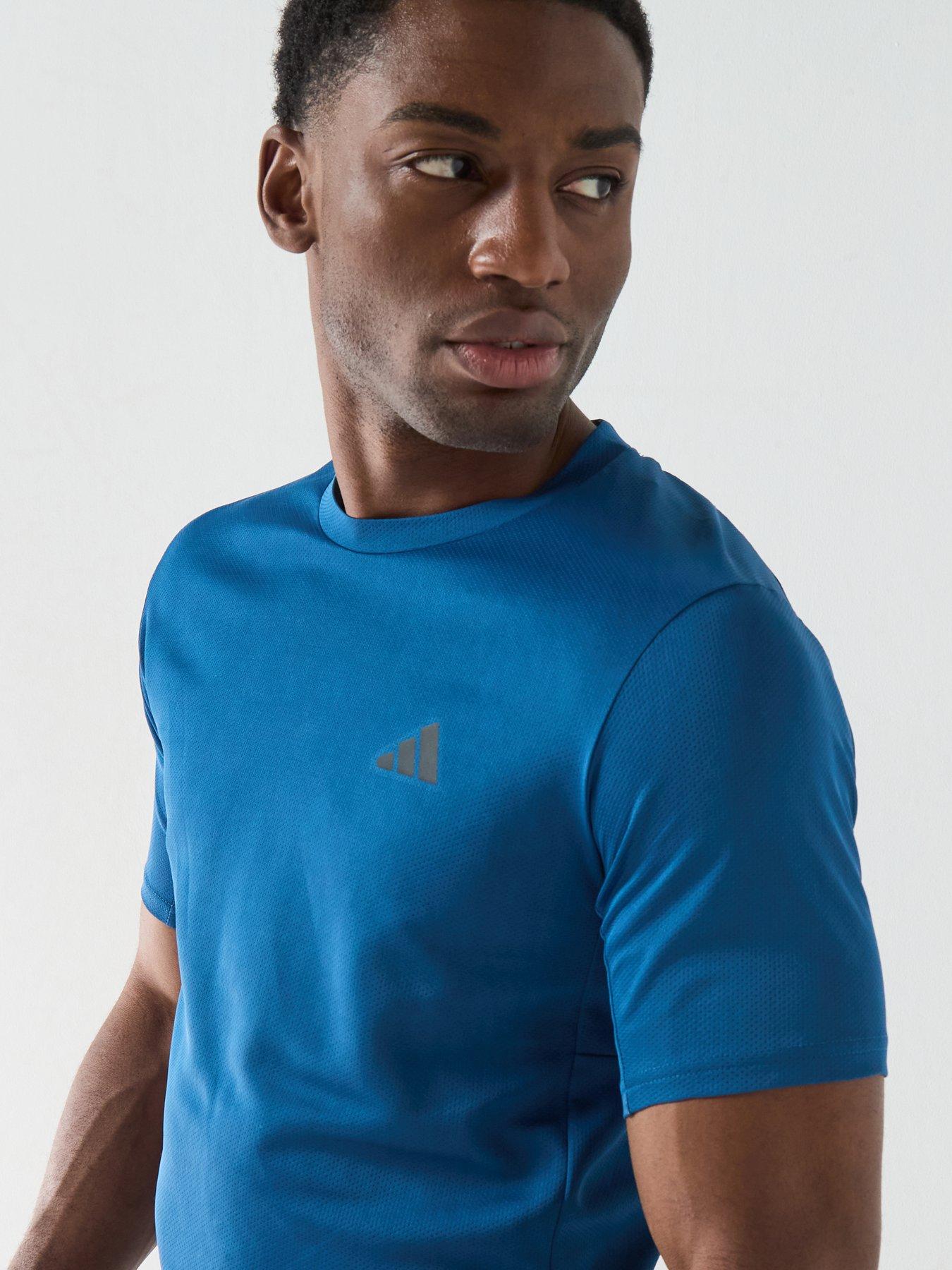 Image 4 of 5 of adidas Mens Training Workout Essentials T-Shirt - Blue