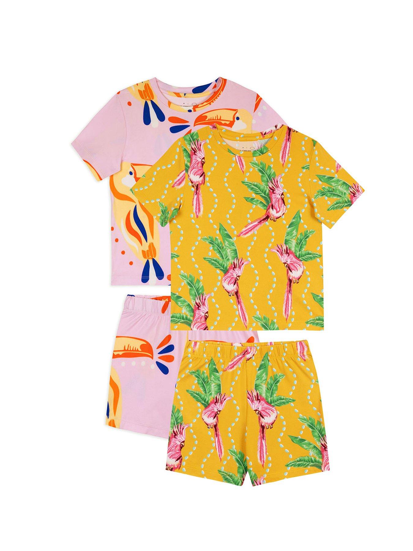 CHELSEA PEERS Kids Mini Me 2 Pack Parrot & Toucan Shorty Pyjamas ...