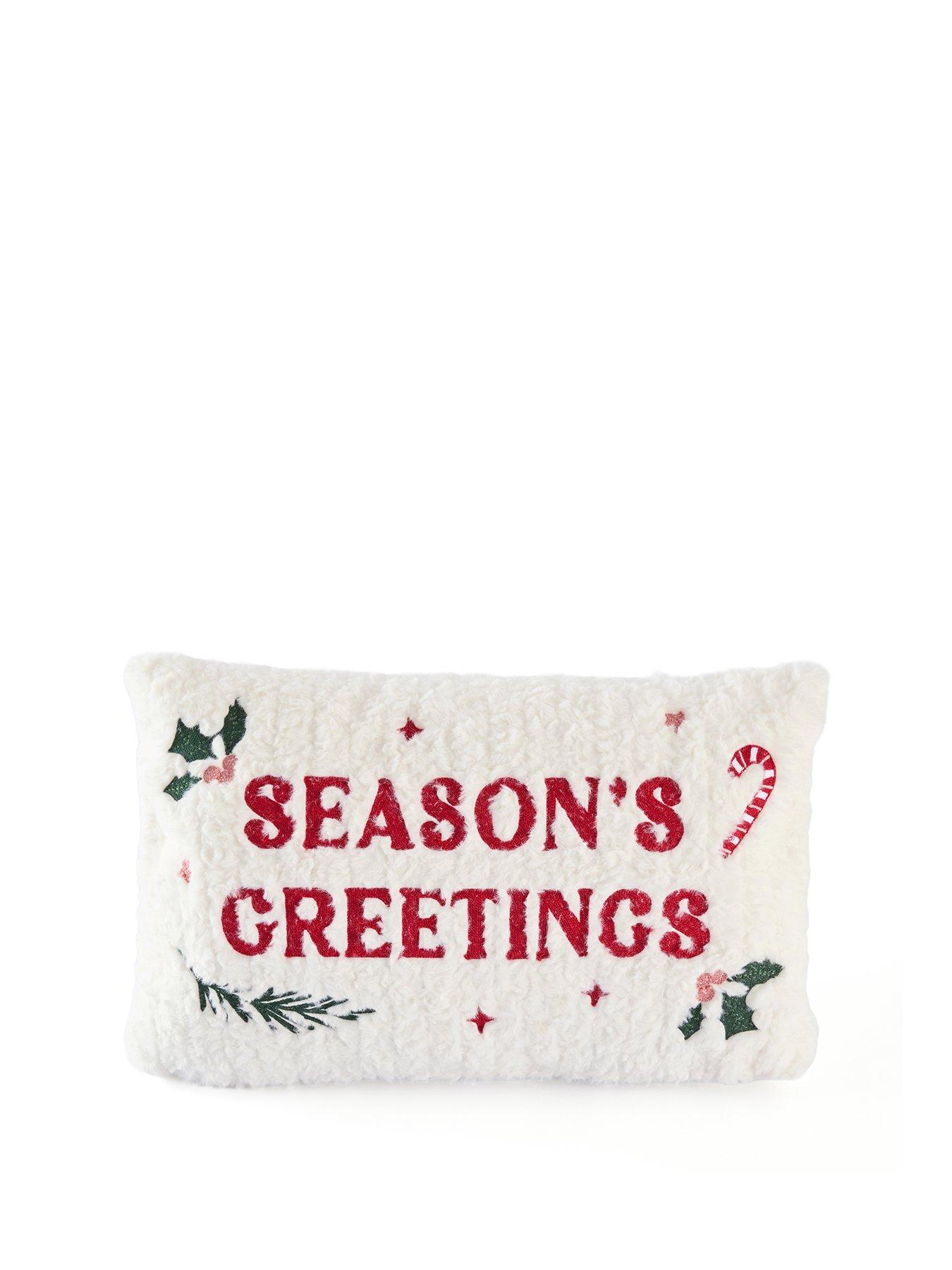 Image 2 of 7 of The Very Collection Christmas Embroidered Faux Fur Cushion