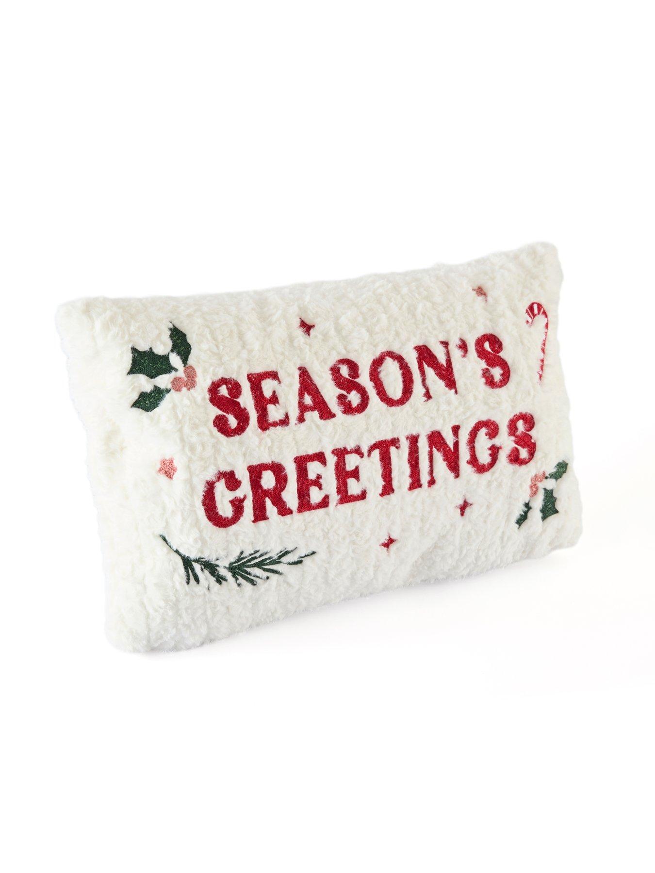 Image 3 of 7 of The Very Collection Christmas Embroidered Faux Fur Cushion