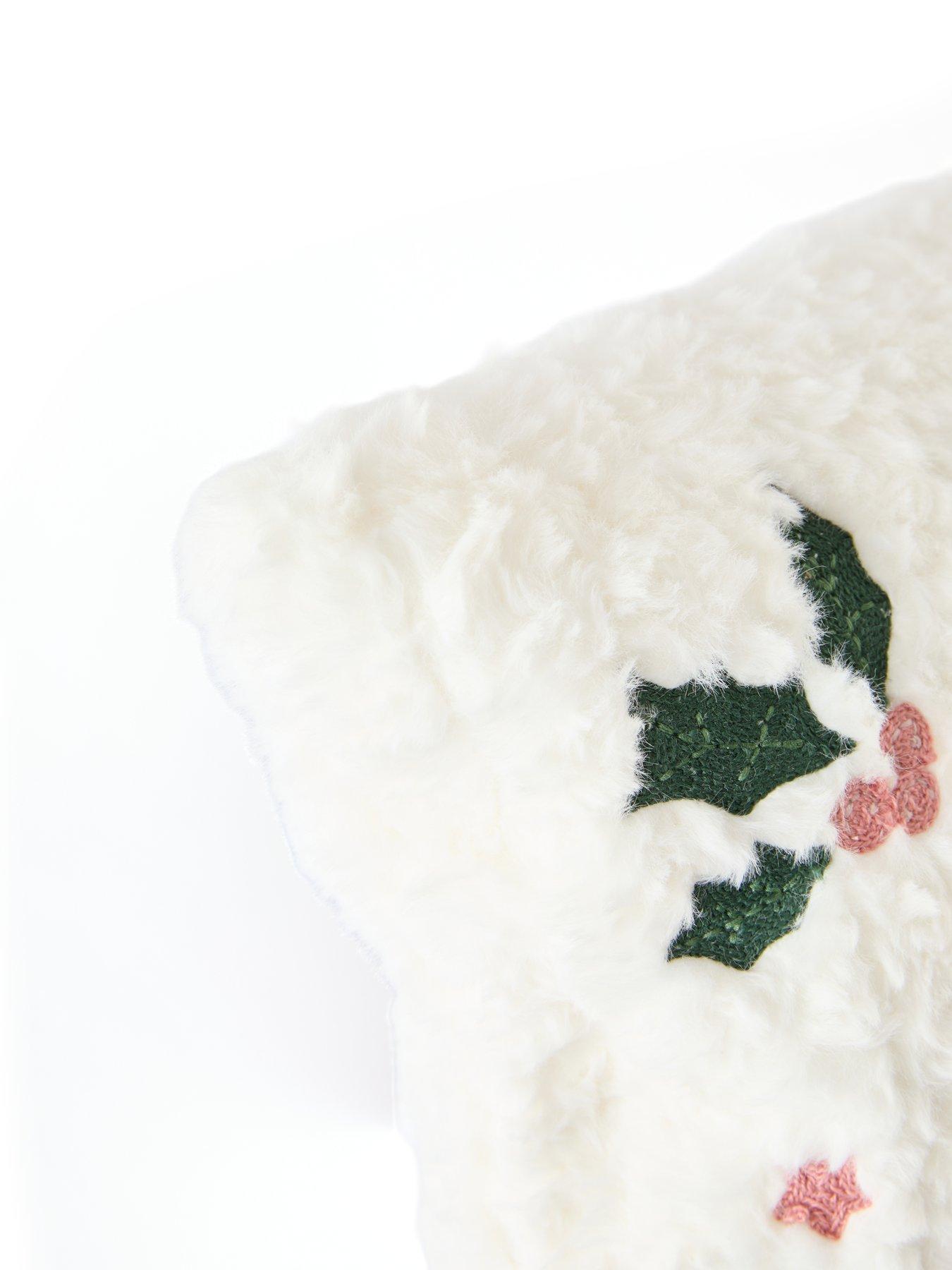 Image 6 of 7 of The Very Collection Christmas Embroidered Faux Fur Cushion