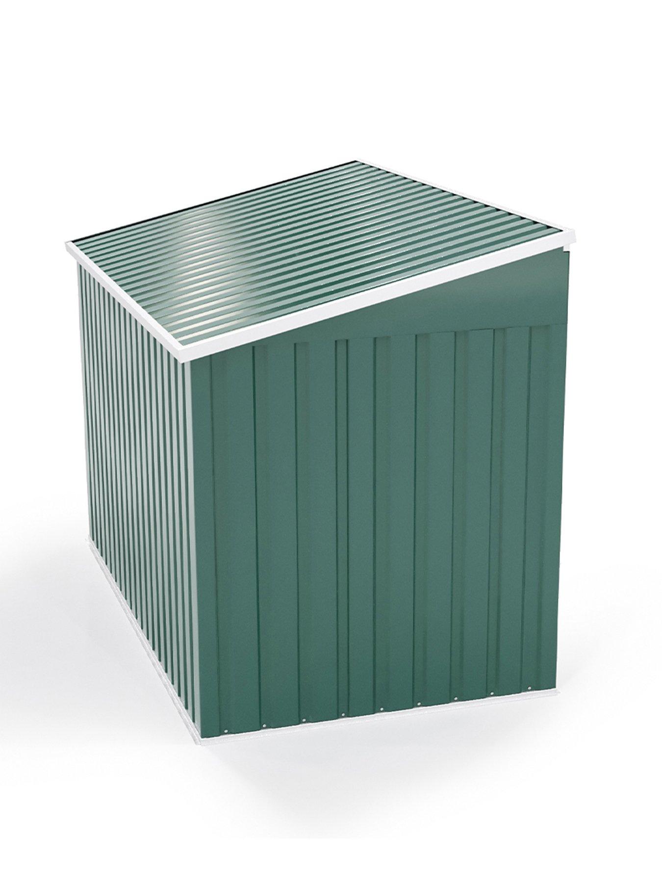 Image 3 of 7 of Living and Home 5 x 3 ft Garden Metal Shed Double Wheelie Bin Store Green