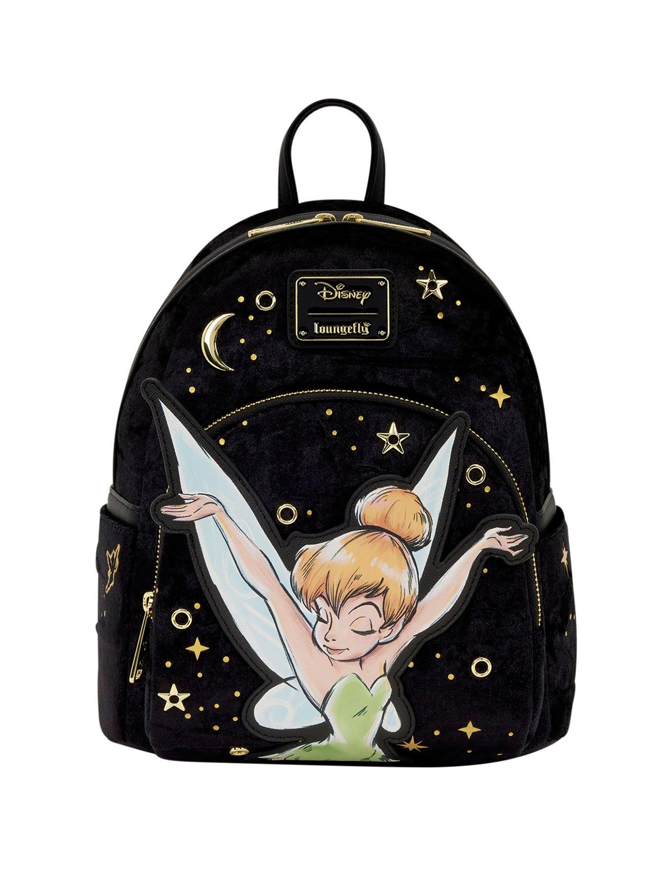 Image 1 of 5 of Loungefly Disney Tinker Bell Pixie Dust Velvet Mini Backpack