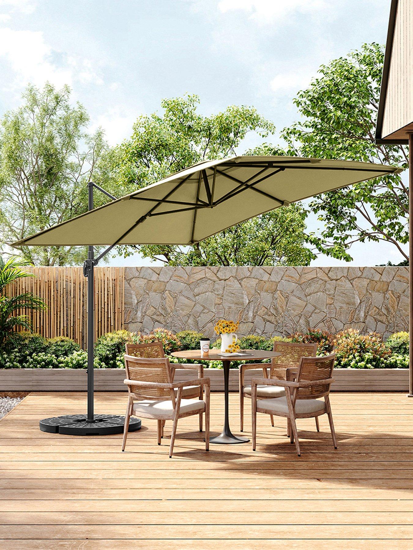 Living and Home 3M Rotating Outdoor Cantilever Parasol with Round ...