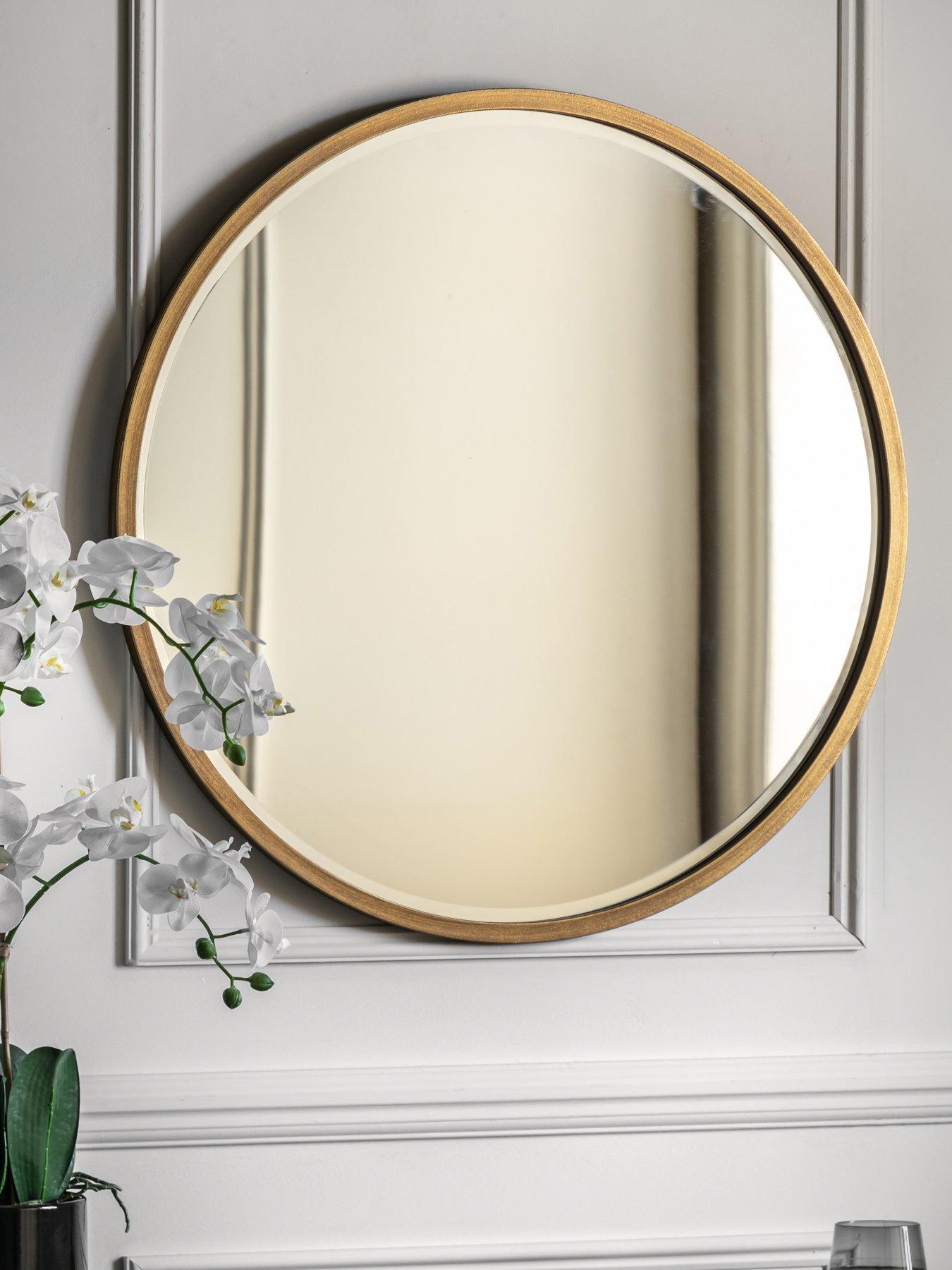 Gallery Direct Higgins Round Mirror Antique Gold 800x800mm