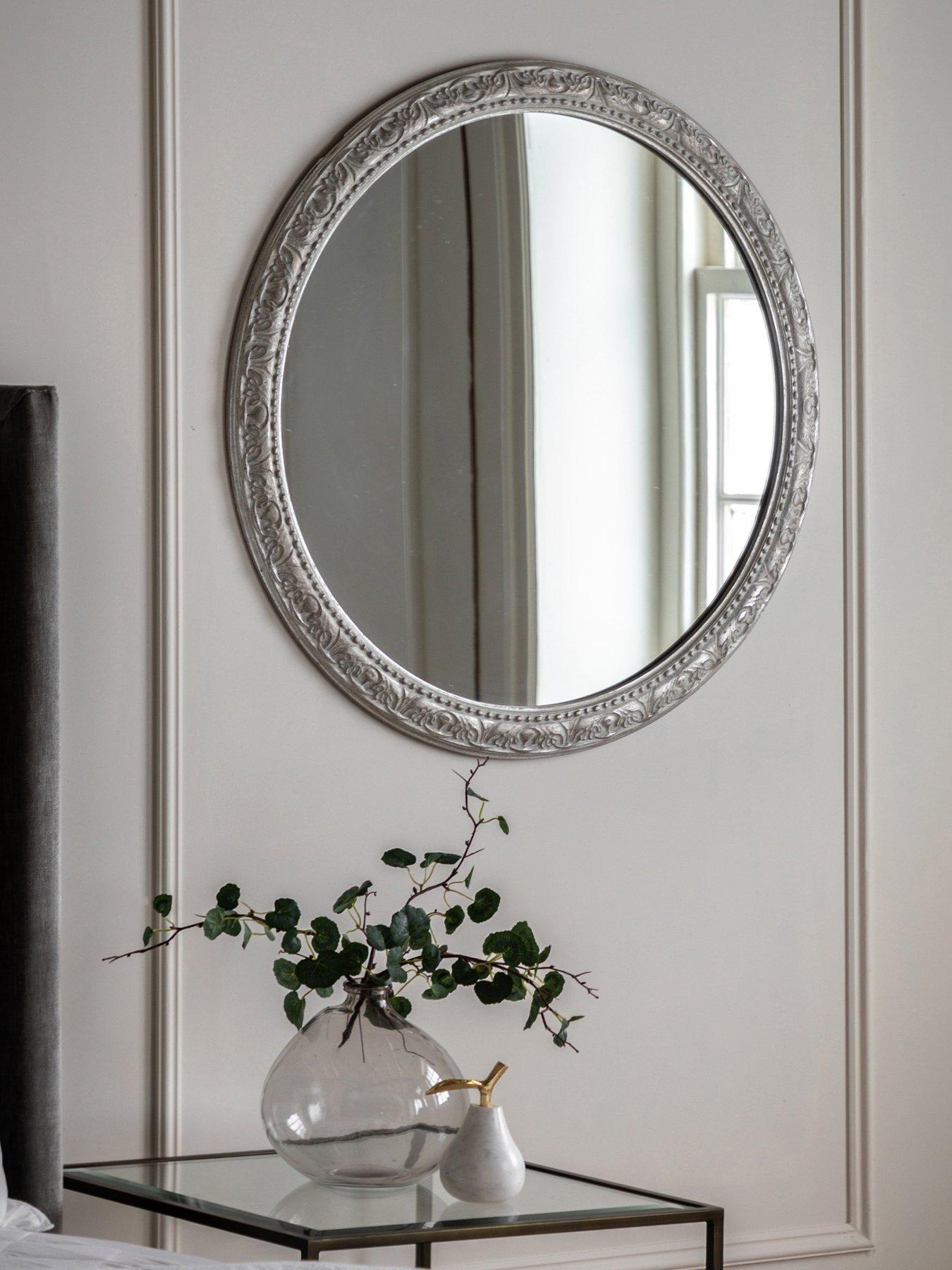 Gallery Direct Romana Round Mirror Grey 800x25x800mm