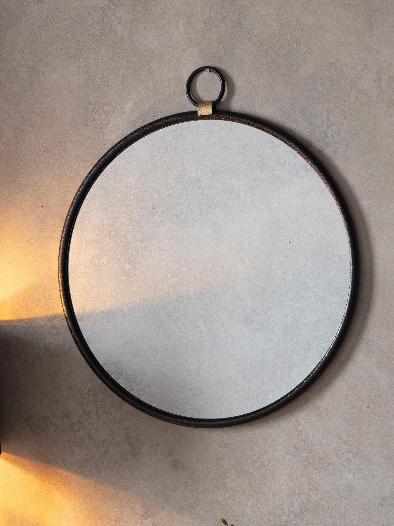 Gallery Direct Bayswater Black Round Mirror 610x700mm