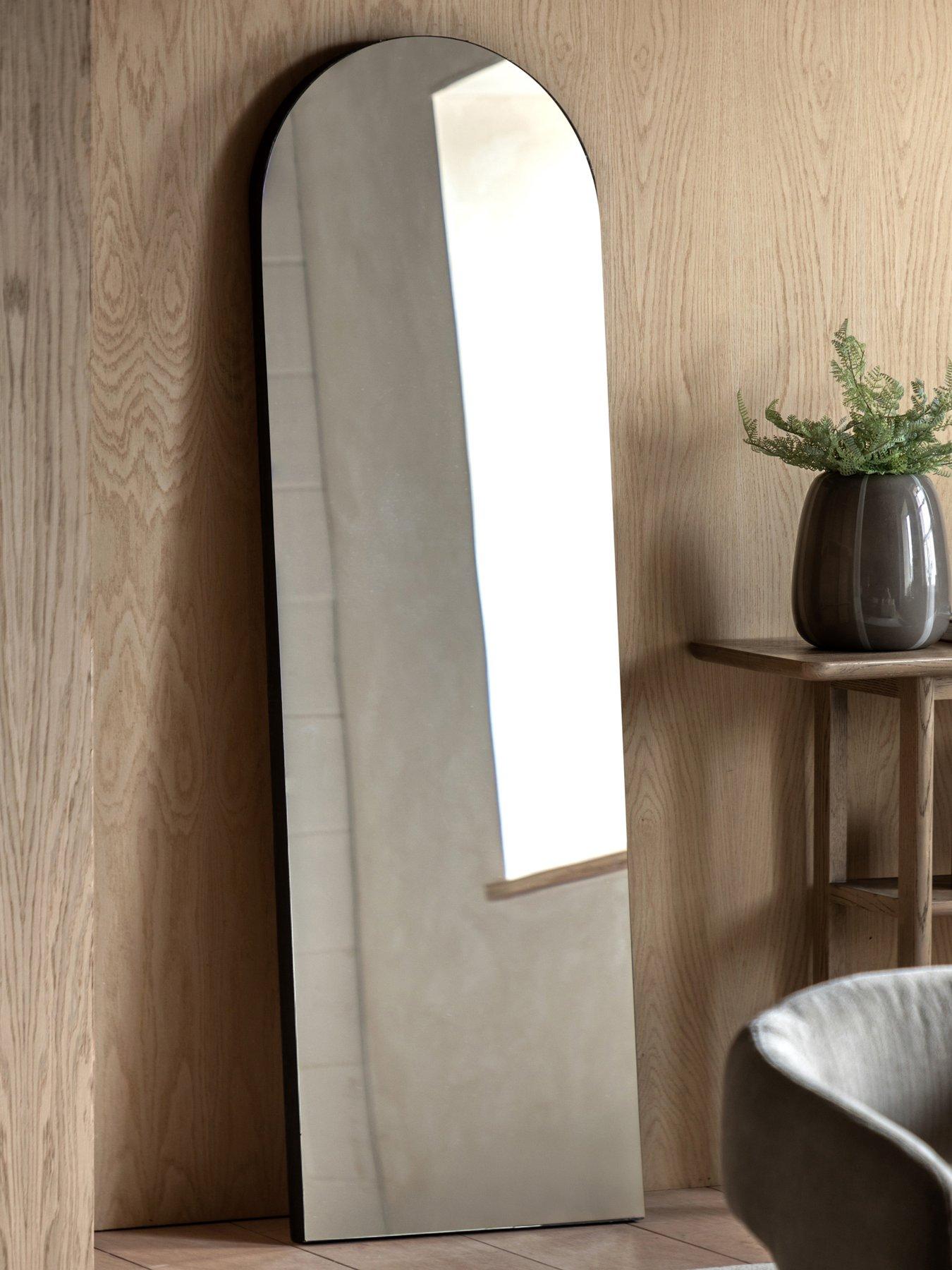 Gallery Direct Tokyo Leaner Mirror Black 500x50x1700mm