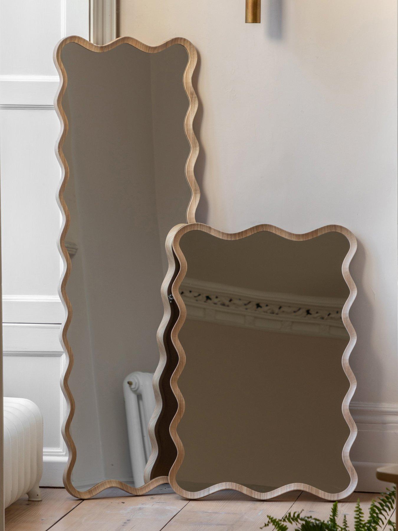 Gallery Direct Wiggle Leaner Mirror Oak 500x30x1500mm