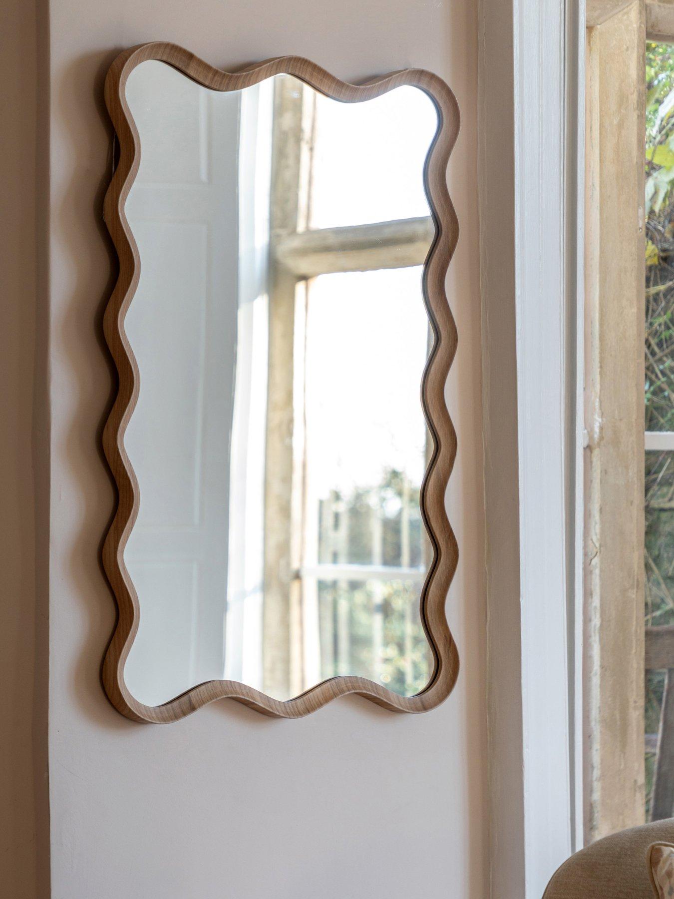 Gallery Direct Wiggle Mirror Oak 600x30x900mm