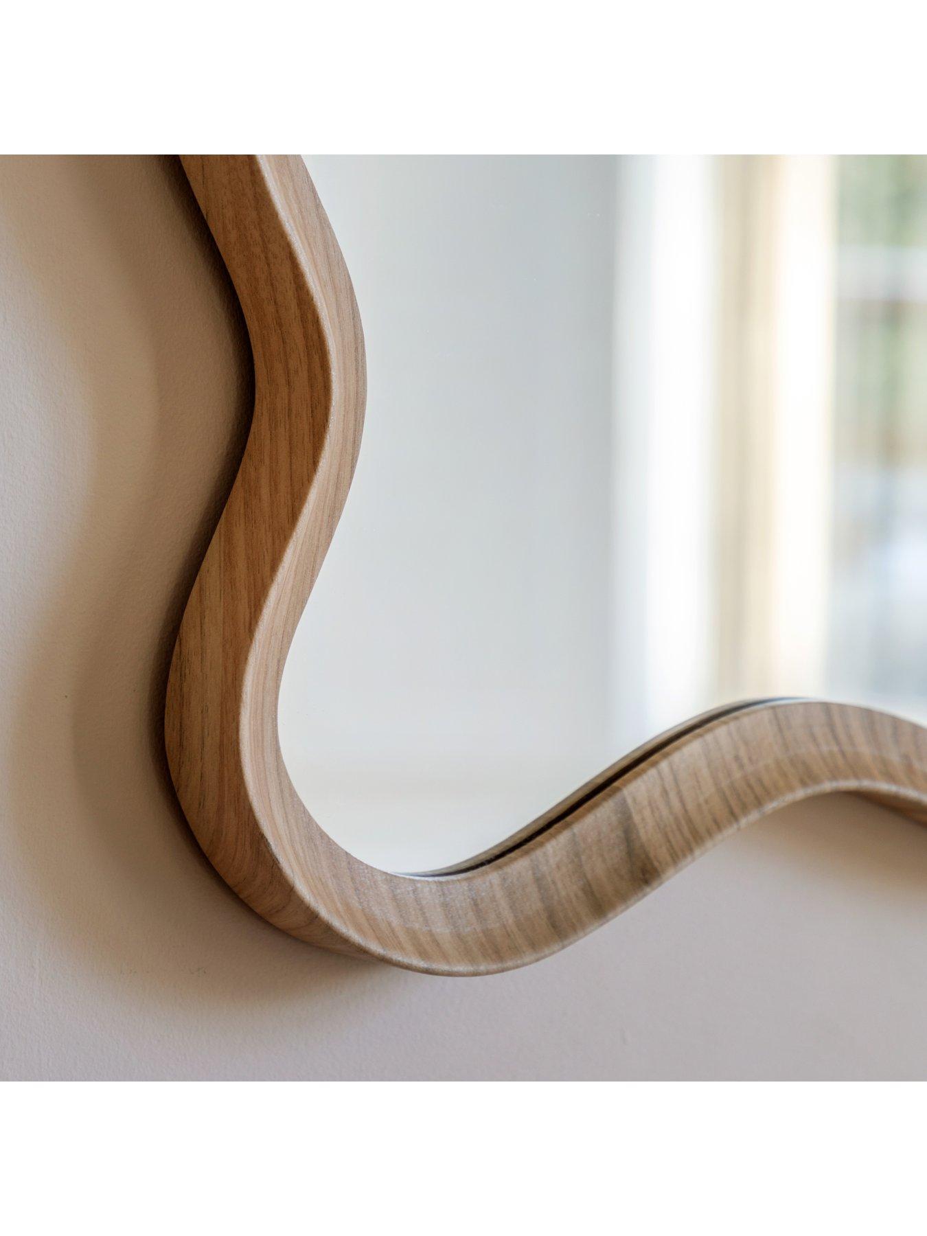  image of gallery-direct-wiggle-mirror-oak-600x30x900mm