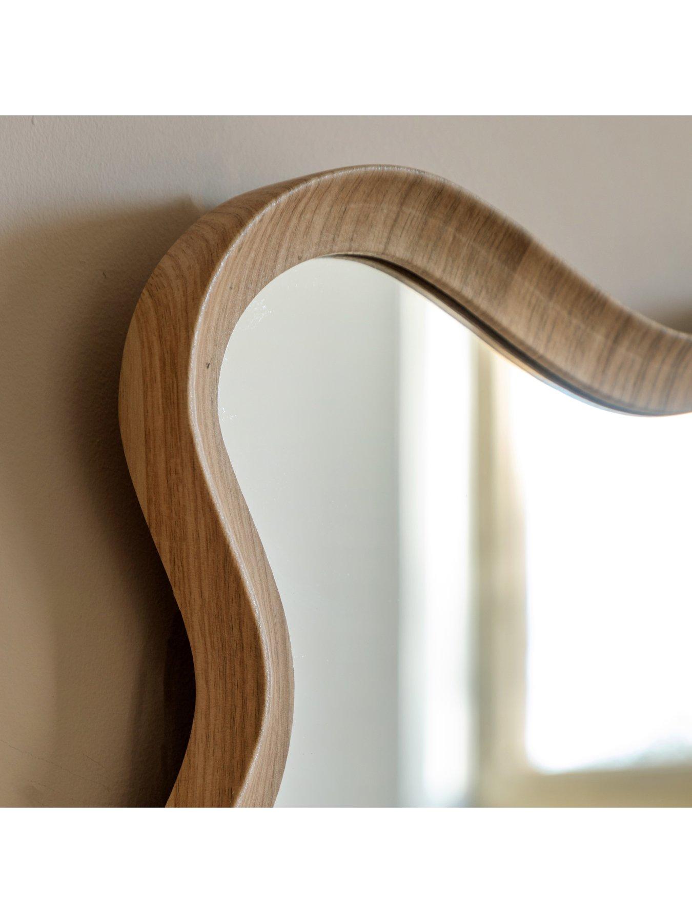  image of gallery-direct-wiggle-mirror-oak-600x30x900mm