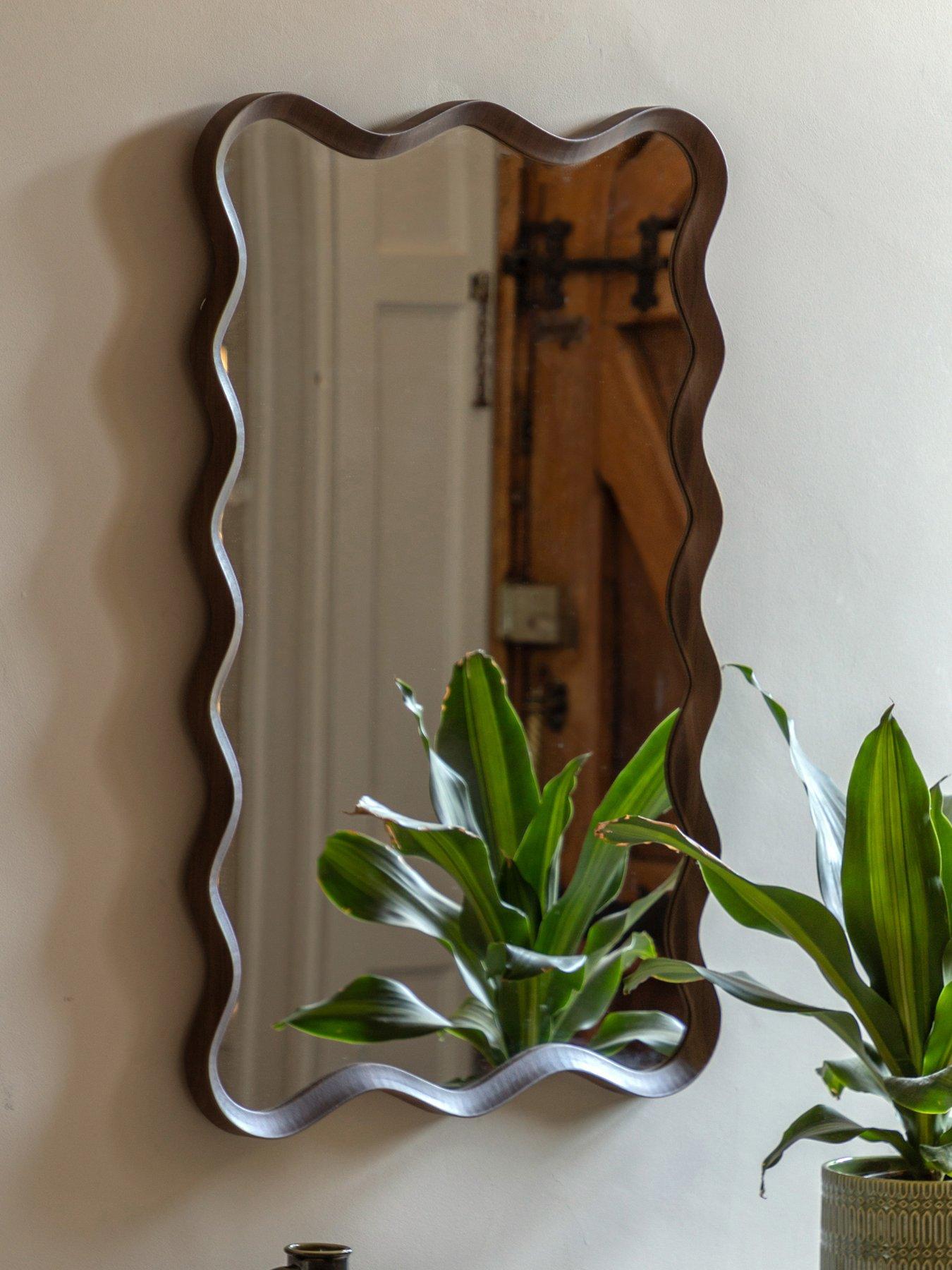 Image 1 of 4 of Gallery Direct Wiggle Mirror Walnut 600x30x900mm
