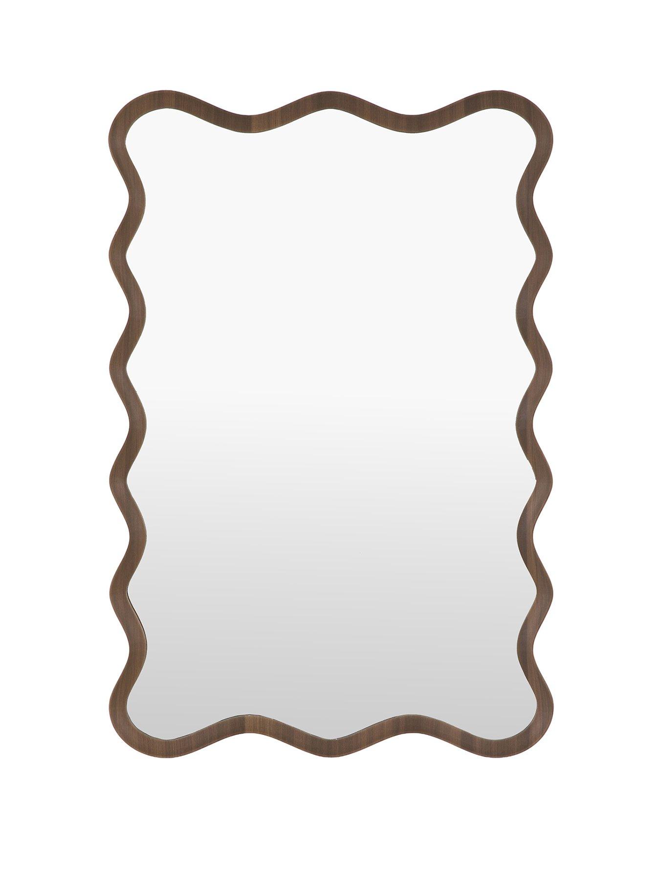 Image 2 of 4 of Gallery Direct Wiggle Mirror Walnut 600x30x900mm