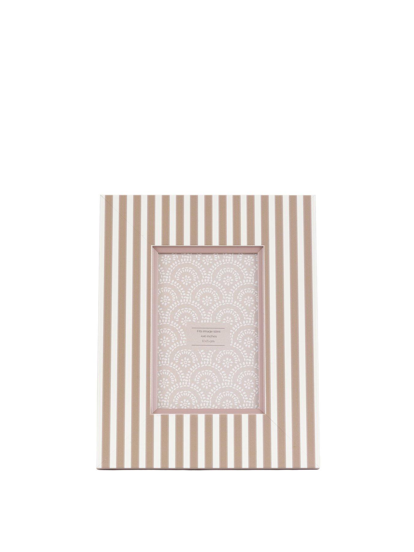 Gallery Direct 4x6 Mocha  &  Olive Stripe Printed Photo Frame 2pk