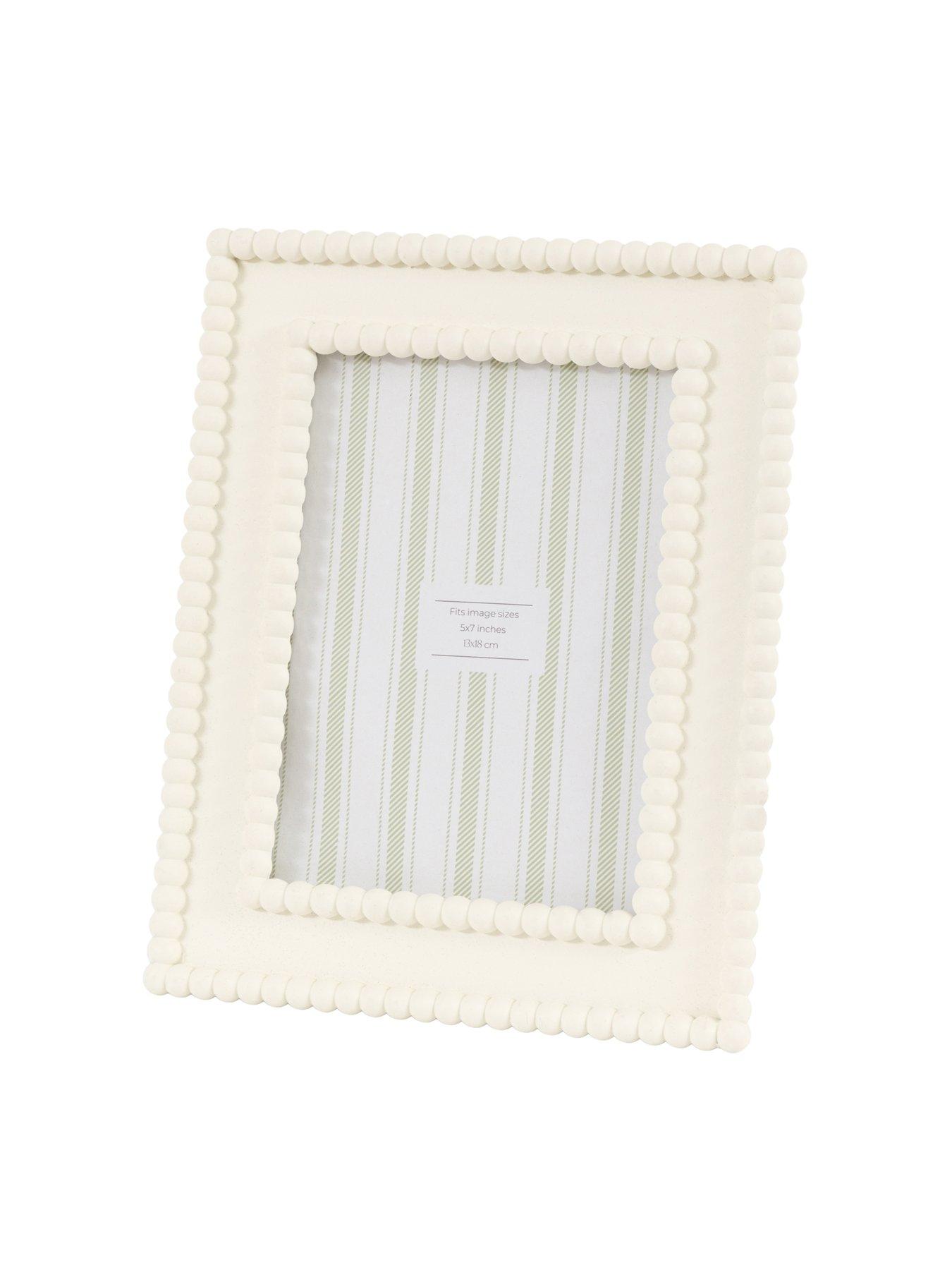 Gallery Direct 5x7 Beaded Photo Frame White