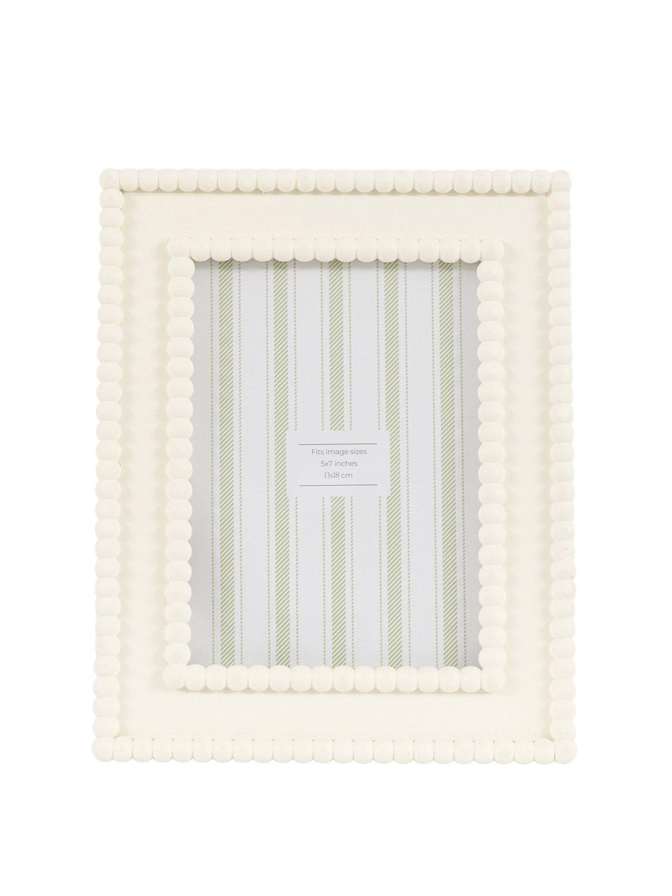 Image 2 of 4 of Gallery Direct 5x7 Beaded Photo Frame White
