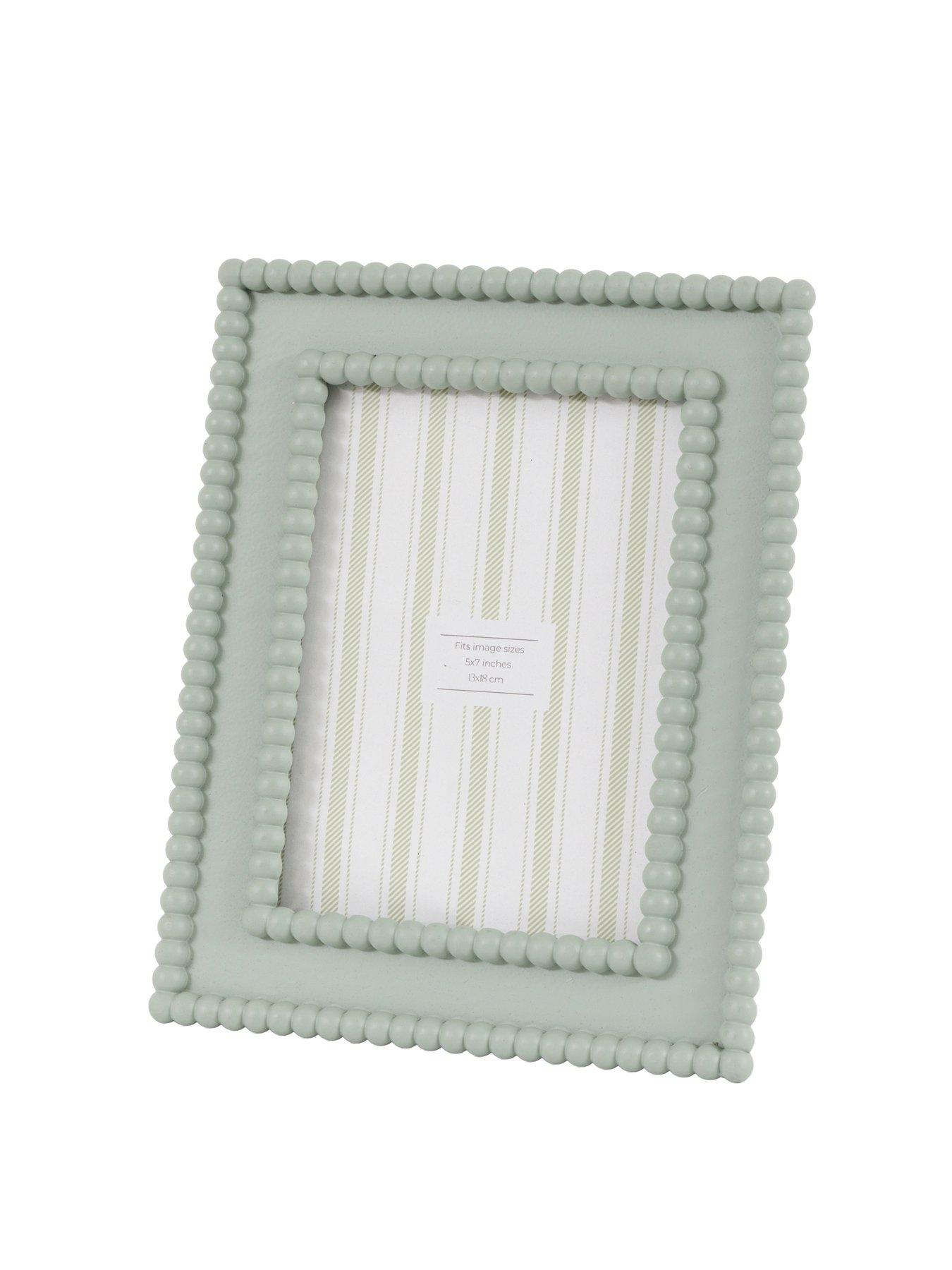 Gallery Direct 5x7 Beaded Photo Frame Sage Green