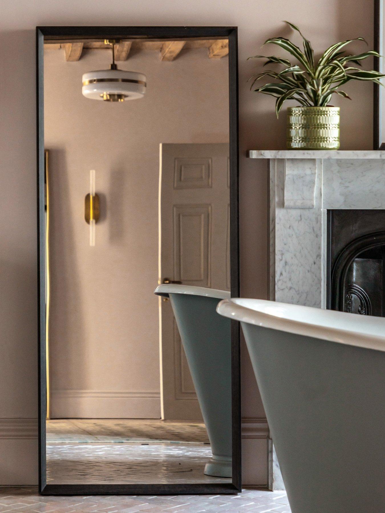 Gallery Direct Ashbury Leaner Mirror Black 1500x60x650mm