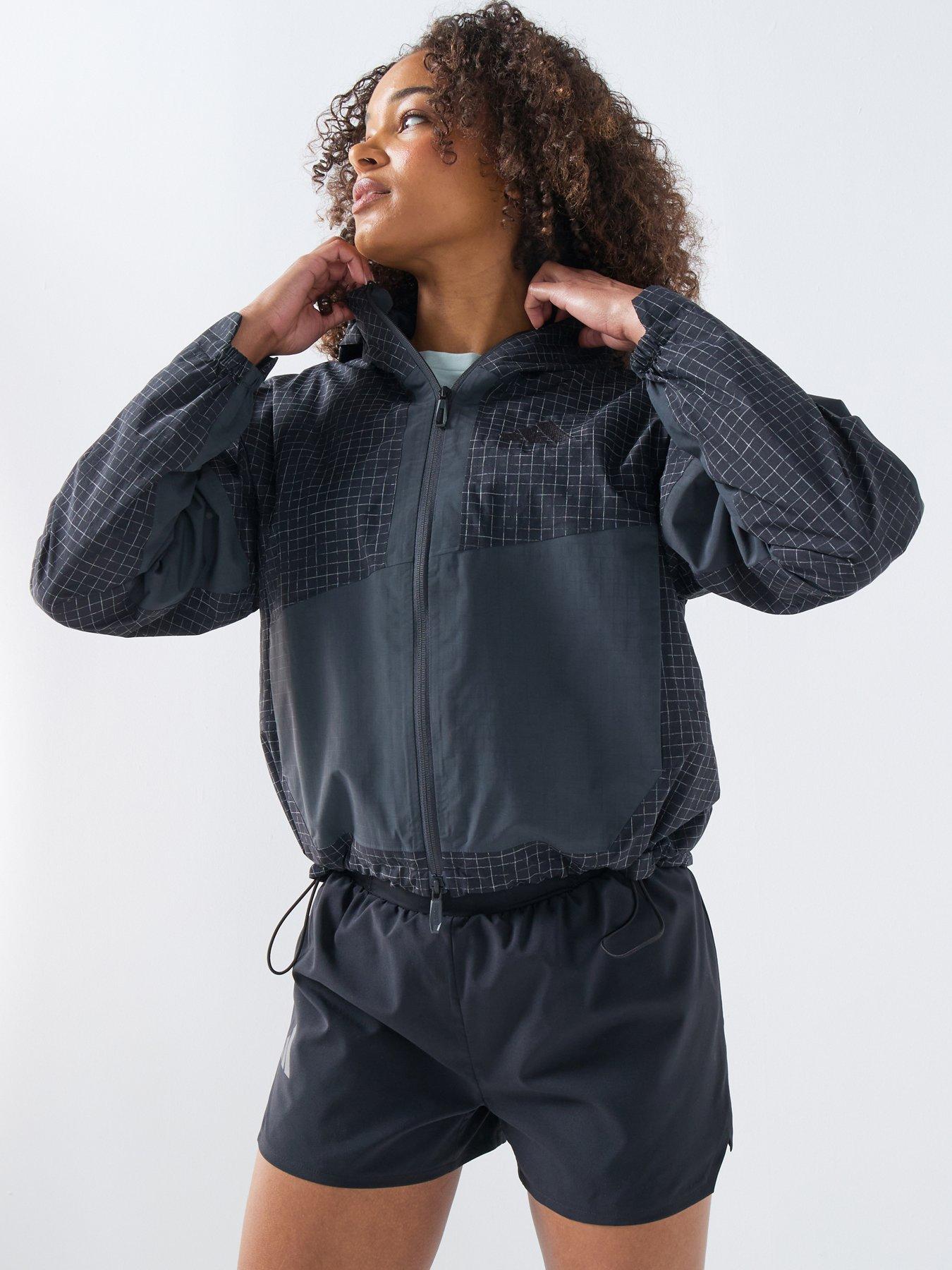 front image of adidas-terrex-womens-xpl-2l-rain-jacket-black