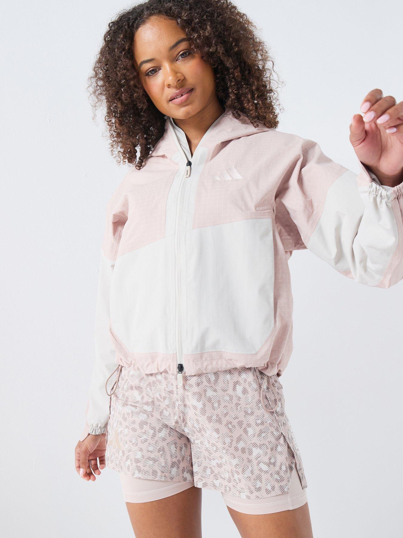 front image of adidas-terrex-womens-xpl-2l-rain-jacket-pink