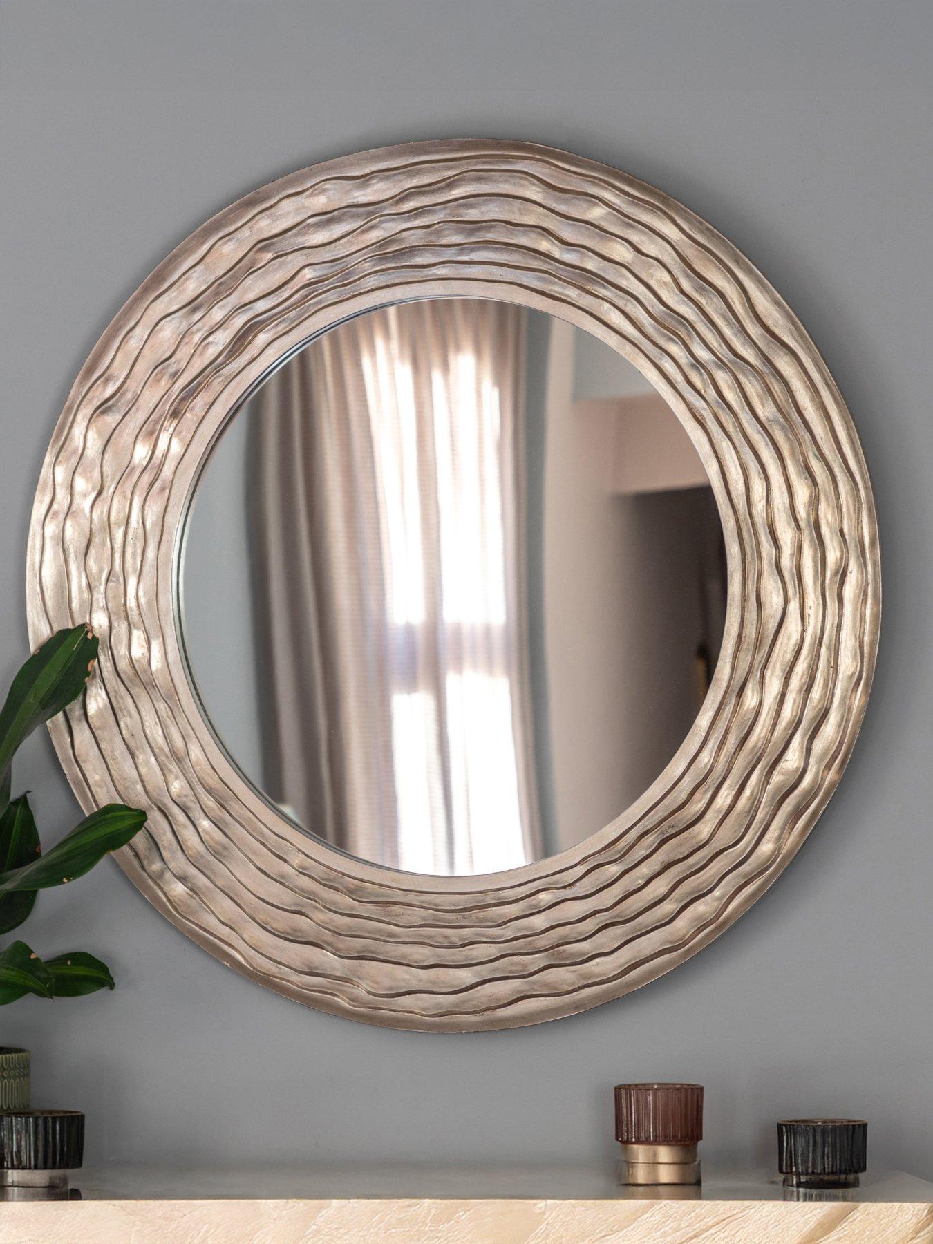 Gallery Direct Cresta Round Mirror Champagne 900x40x900mm