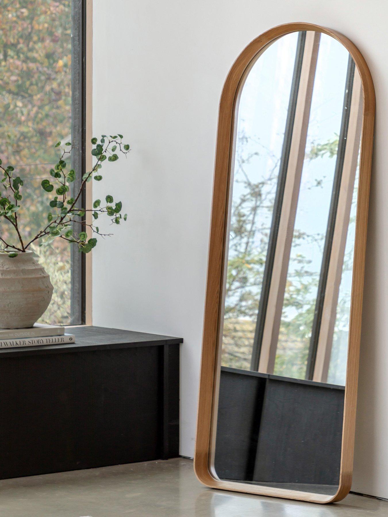 Gallery Direct Helsinki Arch Leaner Mirror Oak 600x60x1600mm