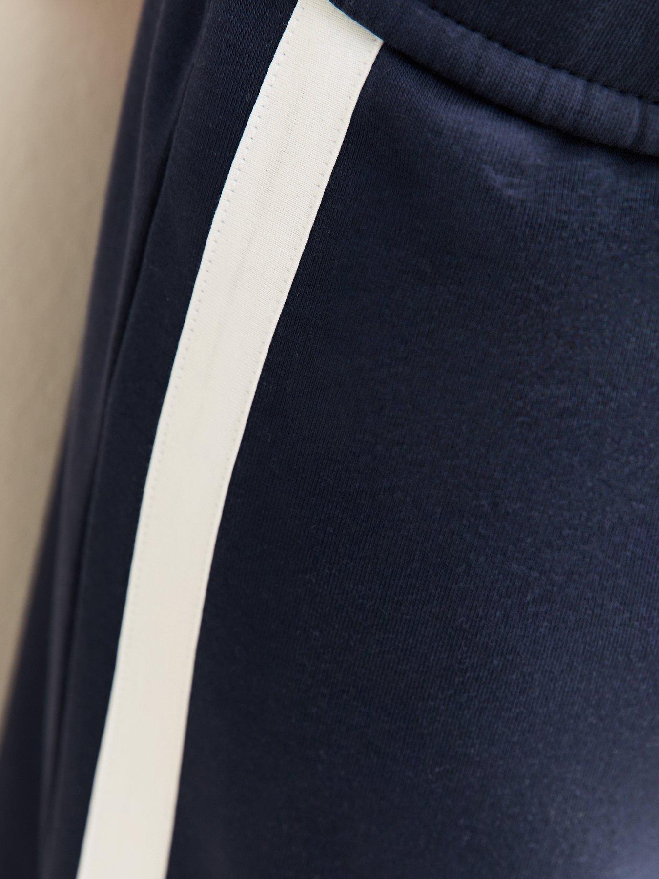 Image 5 of 5 of New Look 915 Girls Contrast Trim Super Wide Leg Joggers - Navy