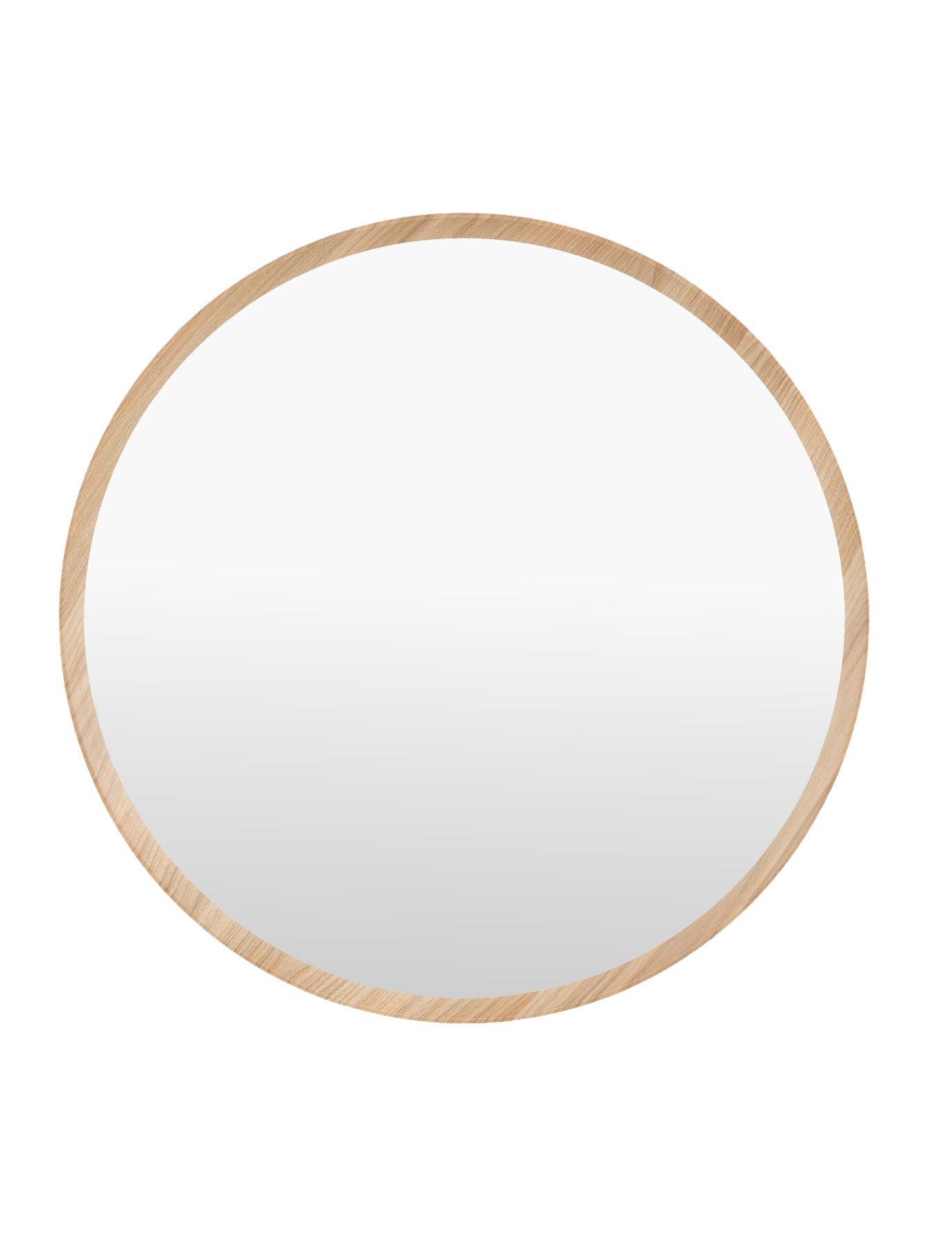 Gallery Direct Helsinki Round Mirror Oak 800x58x800mm