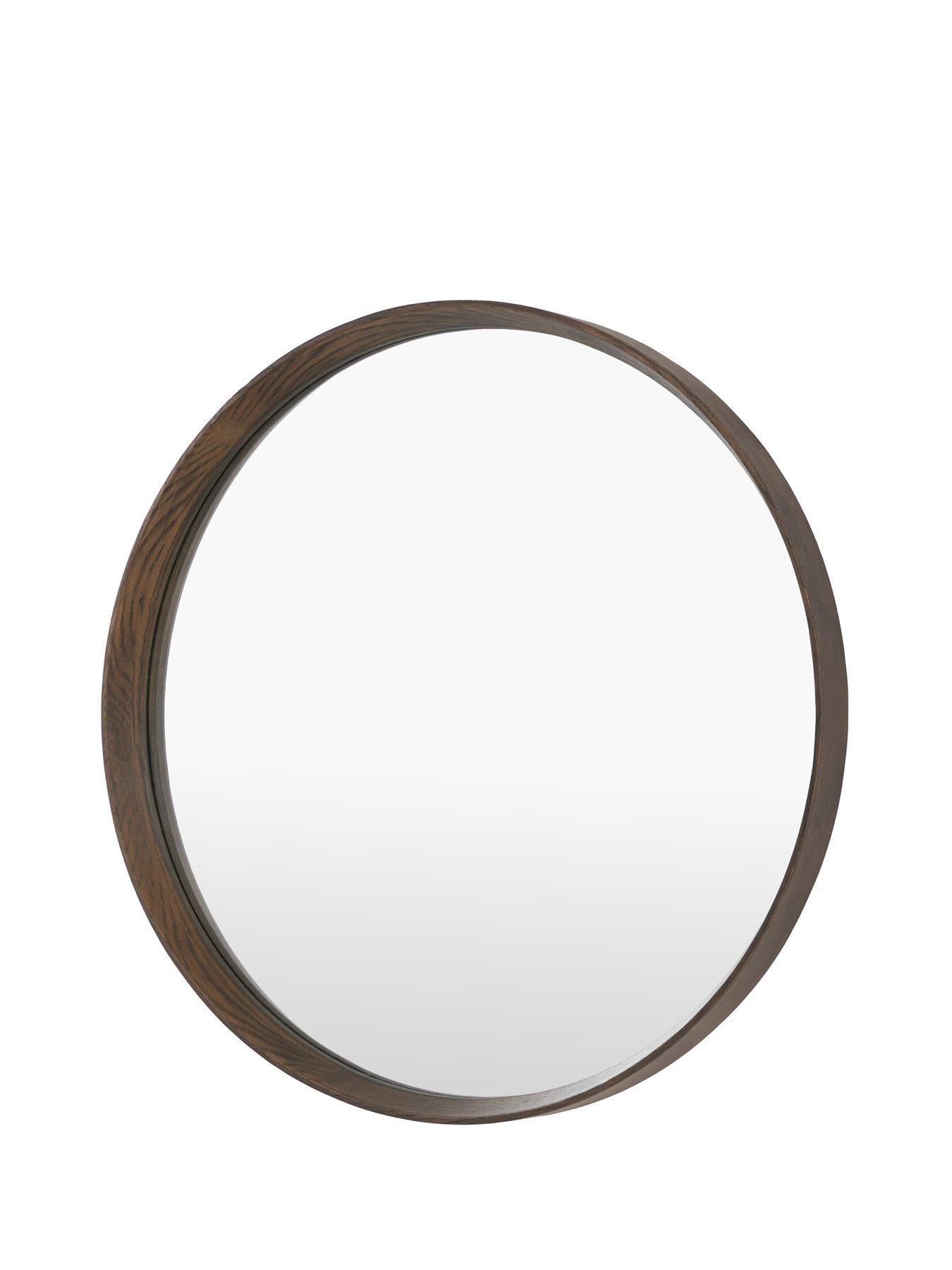 Gallery Direct Helsinki Round Mirror Walnut 800x58x800mm