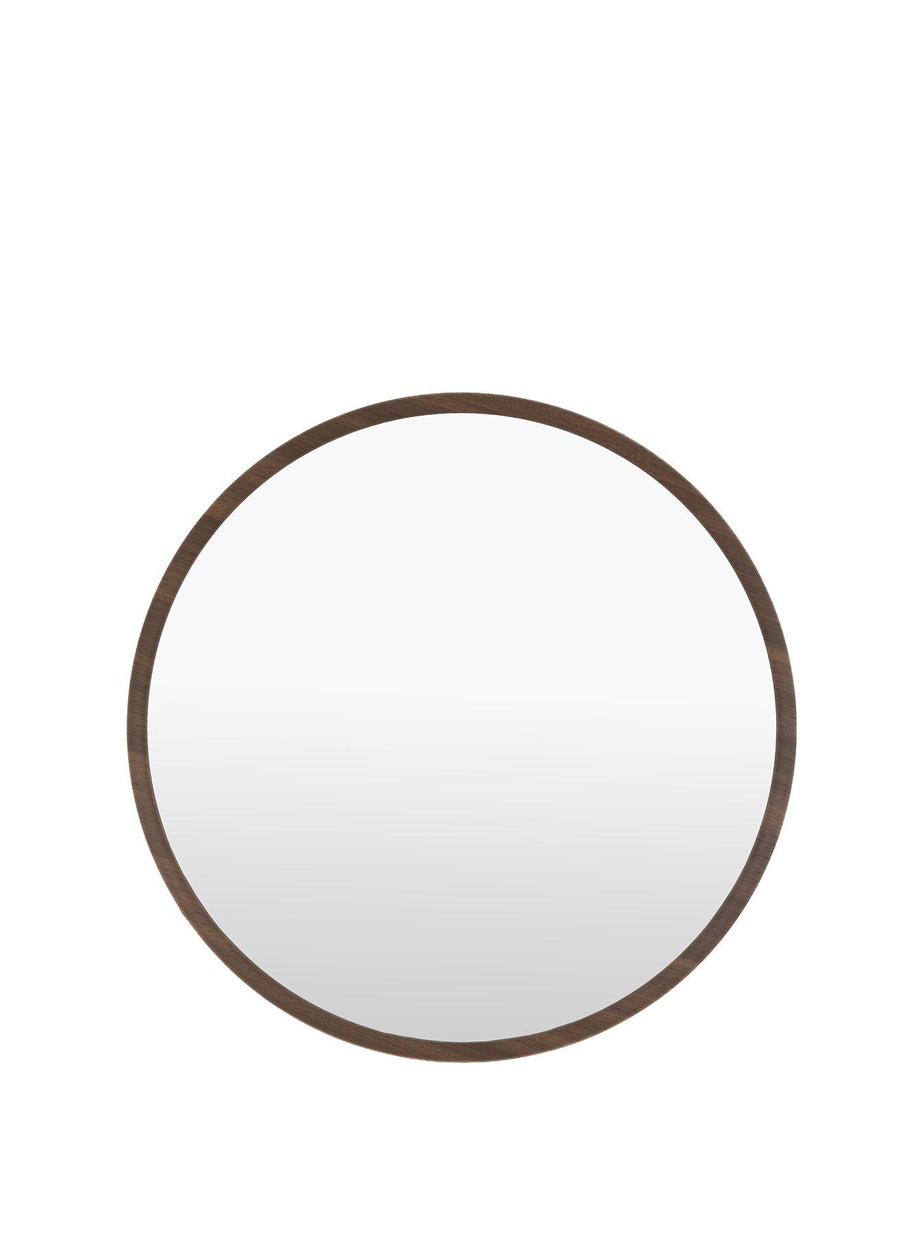 Image 2 of 4 of Gallery Direct Helsinki Round Mirror Walnut 800x58x800mm