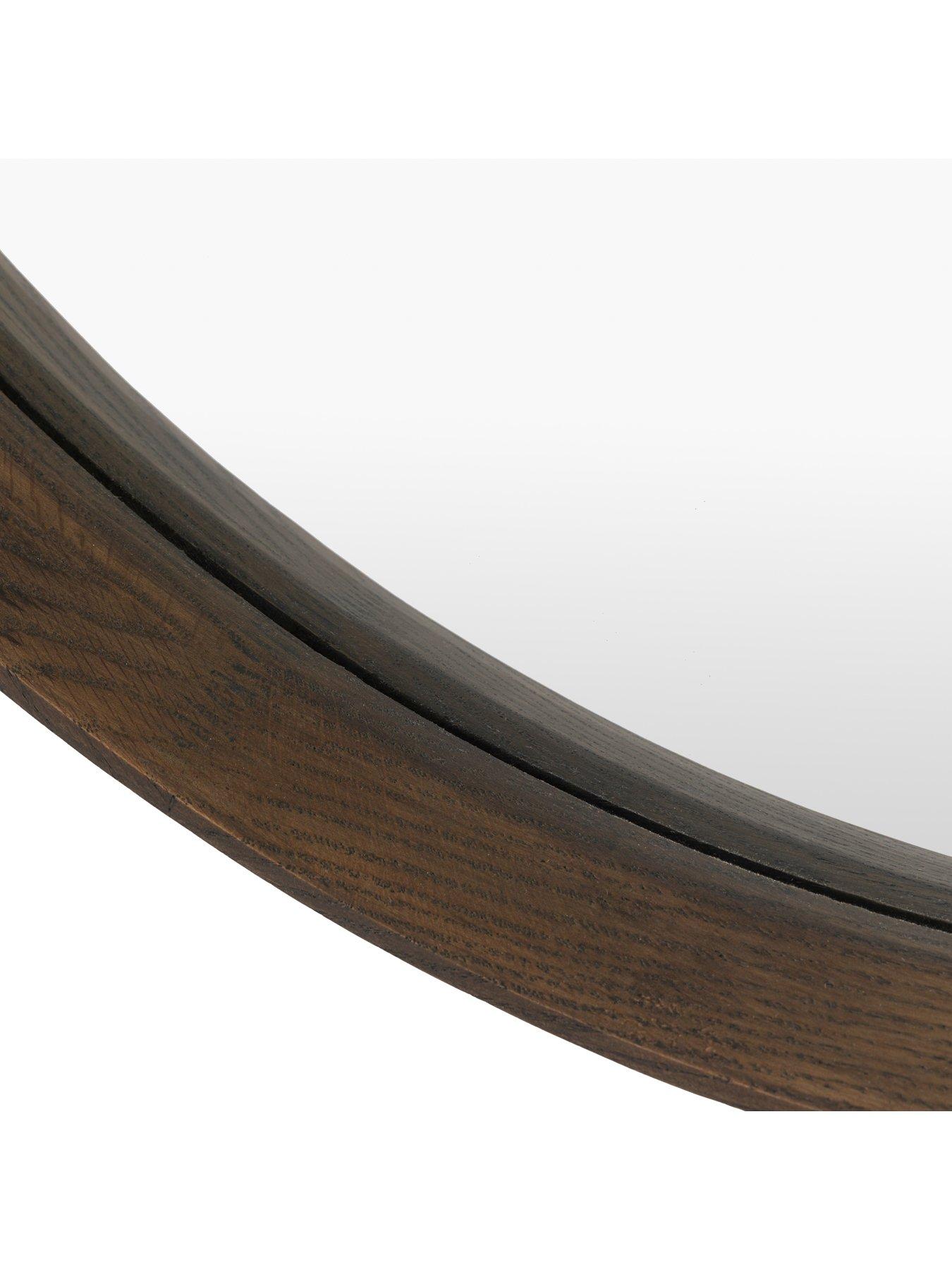 Image 4 of 4 of Gallery Direct Helsinki Round Mirror Walnut 800x58x800mm