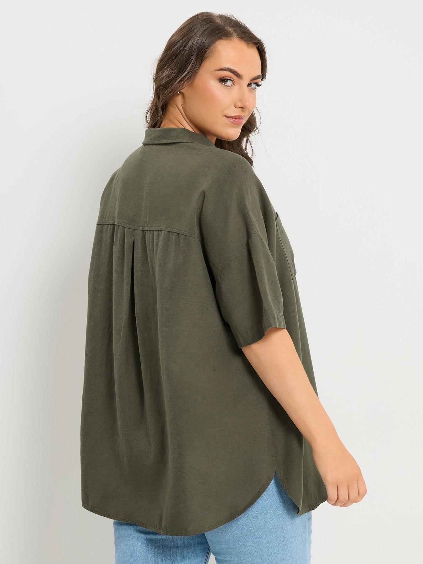 Image 2 of 5 of Yours Curve Desert Shirt - Green