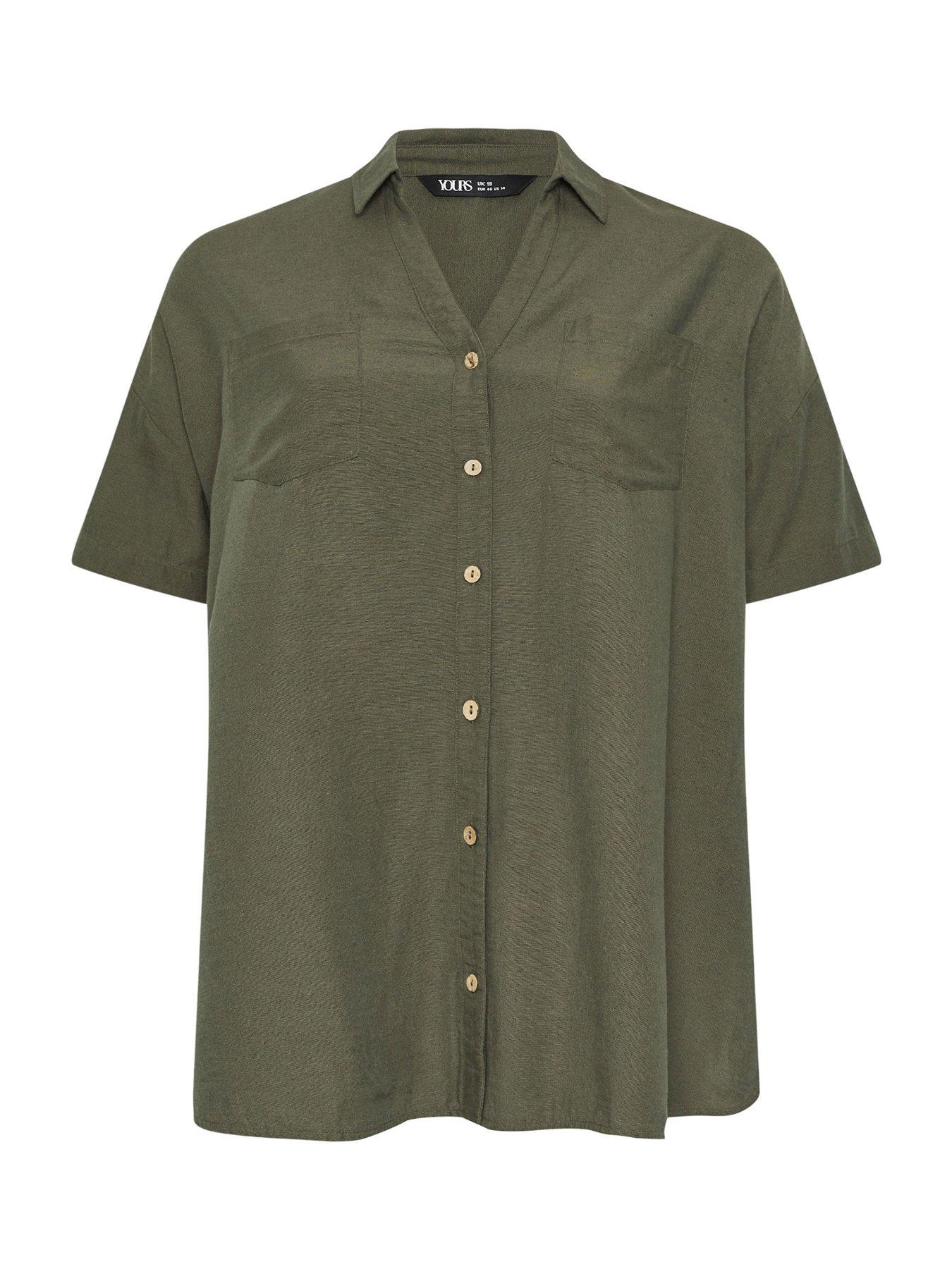 Image 5 of 5 of Yours Curve Desert Shirt - Green
