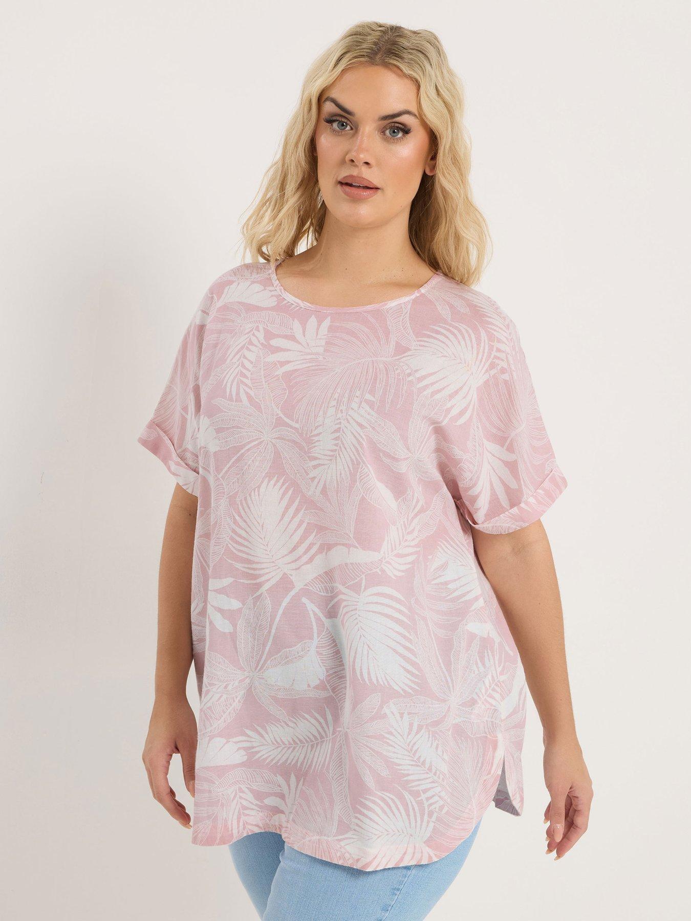  image of yours-curve-linen-boxy-top-pink
