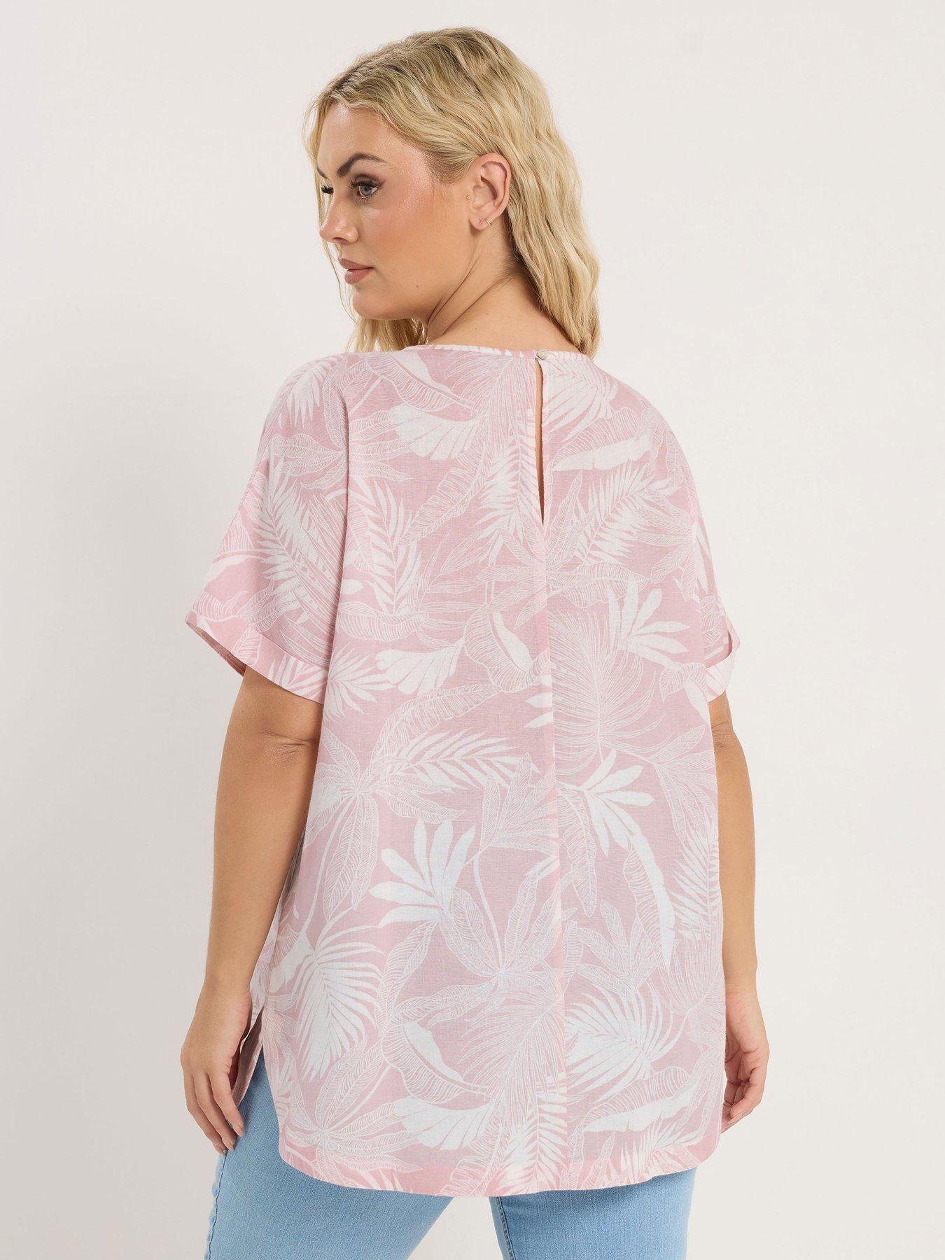  image of yours-curve-linen-boxy-top-pink