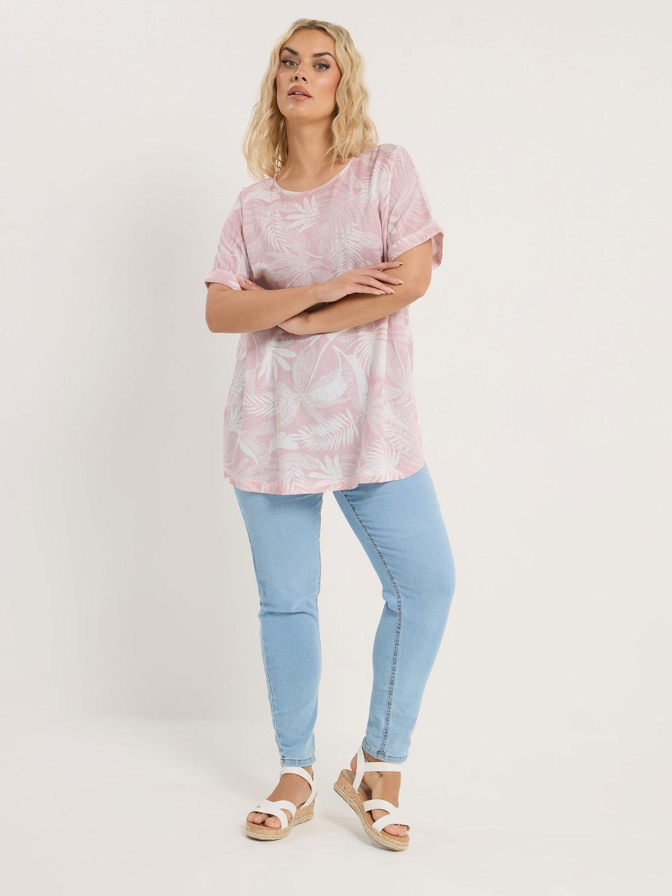  image of yours-curve-linen-boxy-top-pink