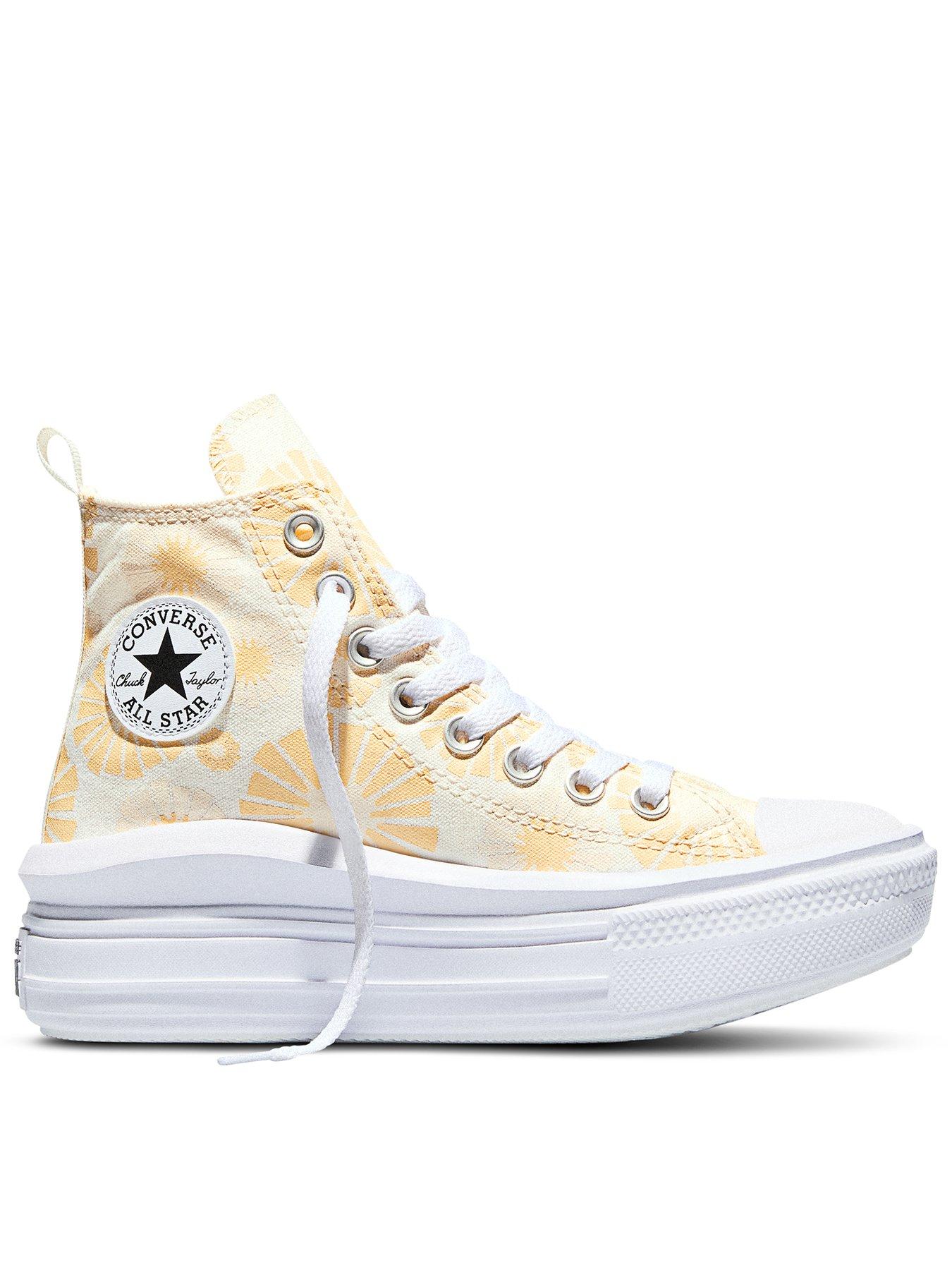 Converse Kids Chuck Taylor All Star Move High Top Trainers - Cream