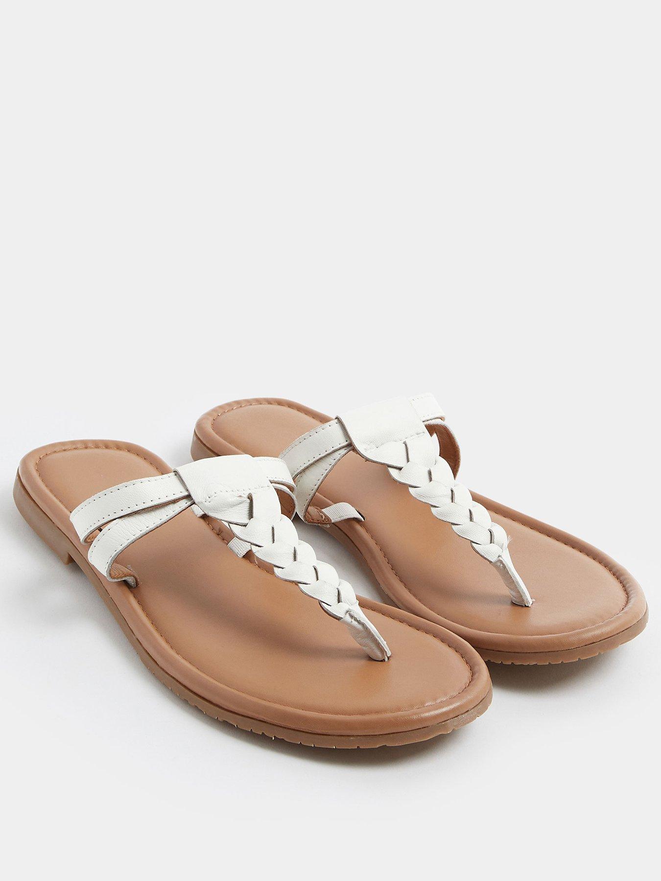  image of yours-wide-fit-plaited-toe-sandals-white