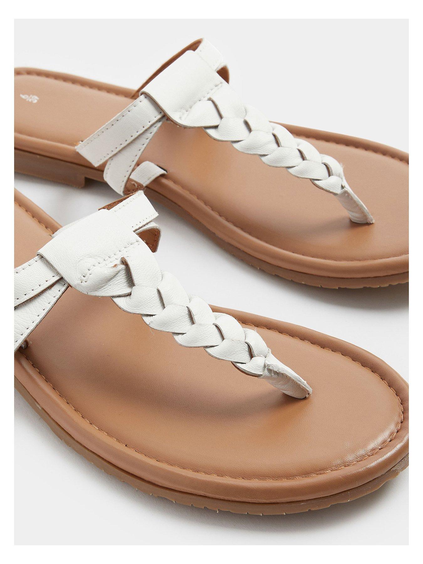  image of yours-wide-fit-plaited-toe-sandals-white