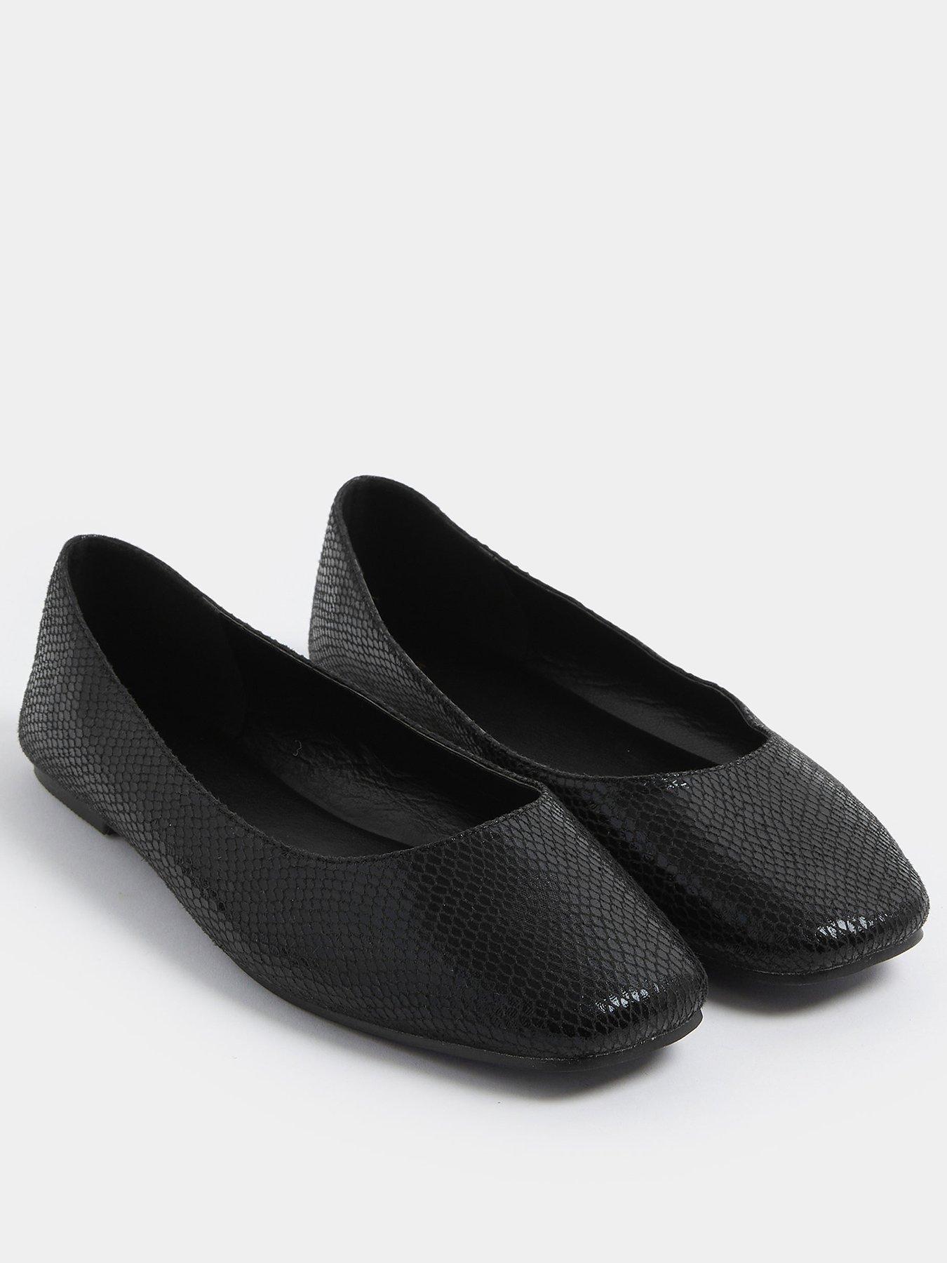 Image 2 of 4 of Yours Extra Wide Fit Square Toe Ballet Pump - Black