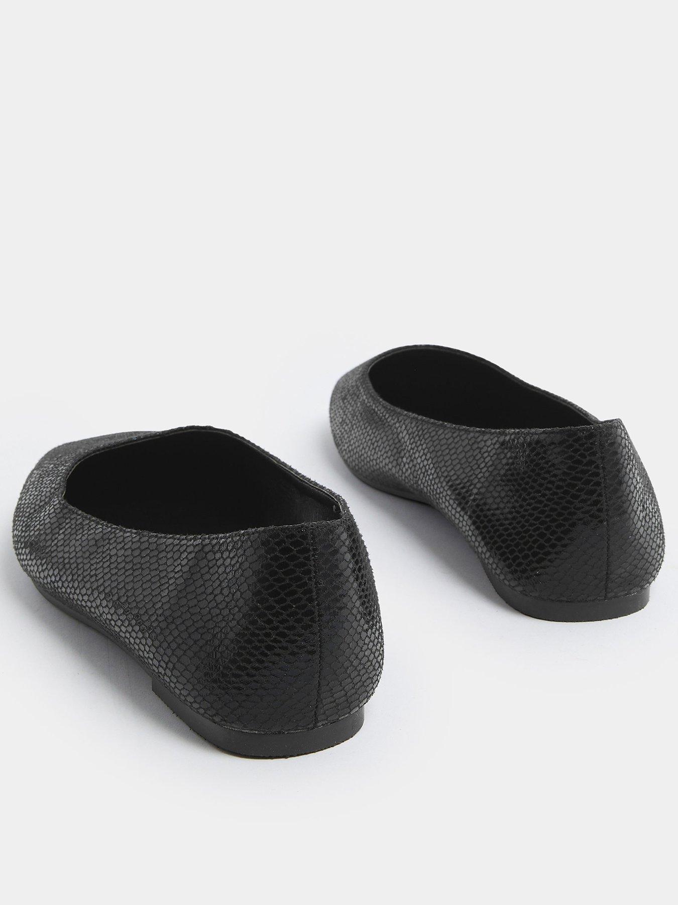 Image 3 of 4 of Yours Extra Wide Fit Square Toe Ballet Pump - Black