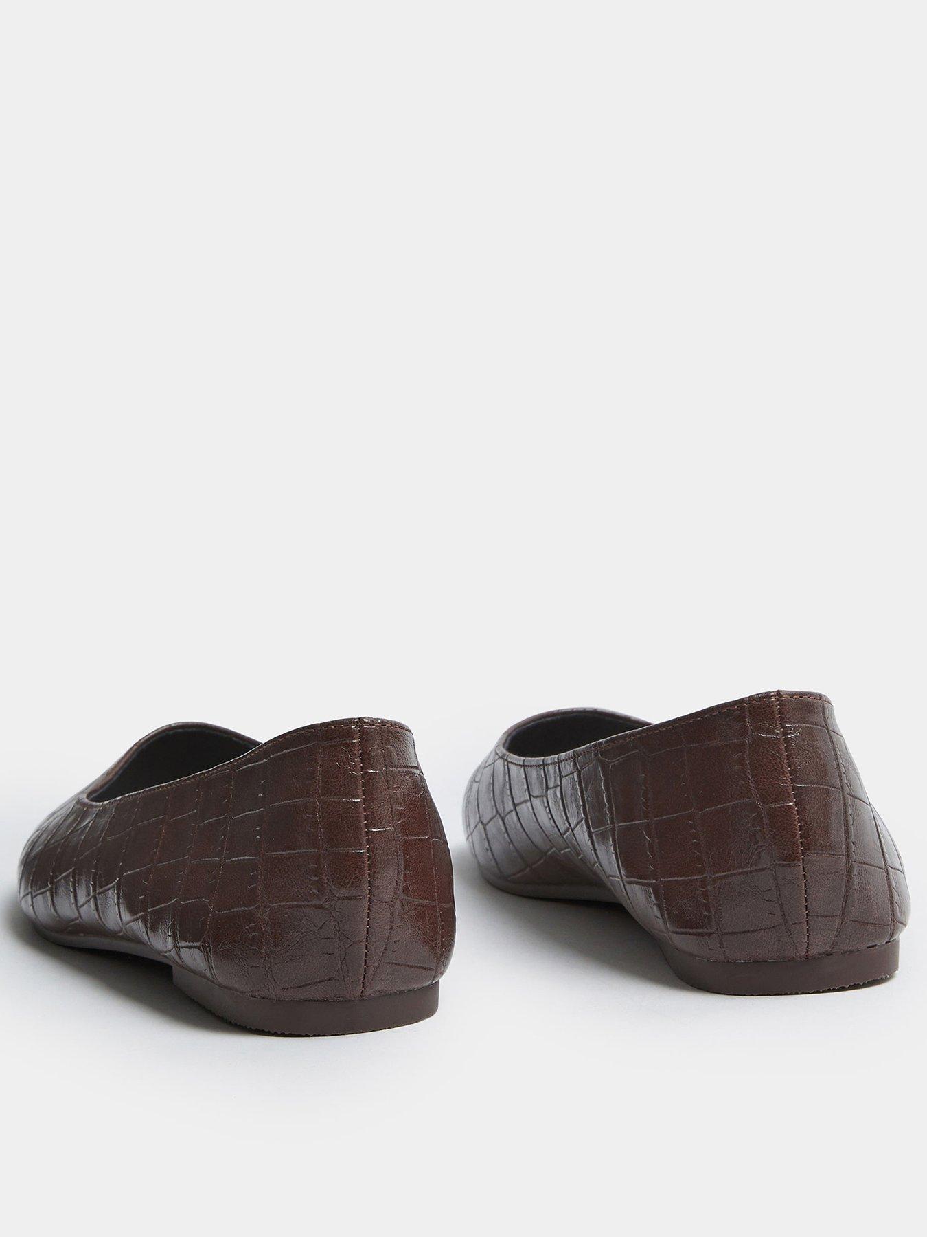  image of yours-wide-fit-square-toe-ballet-pump-brown