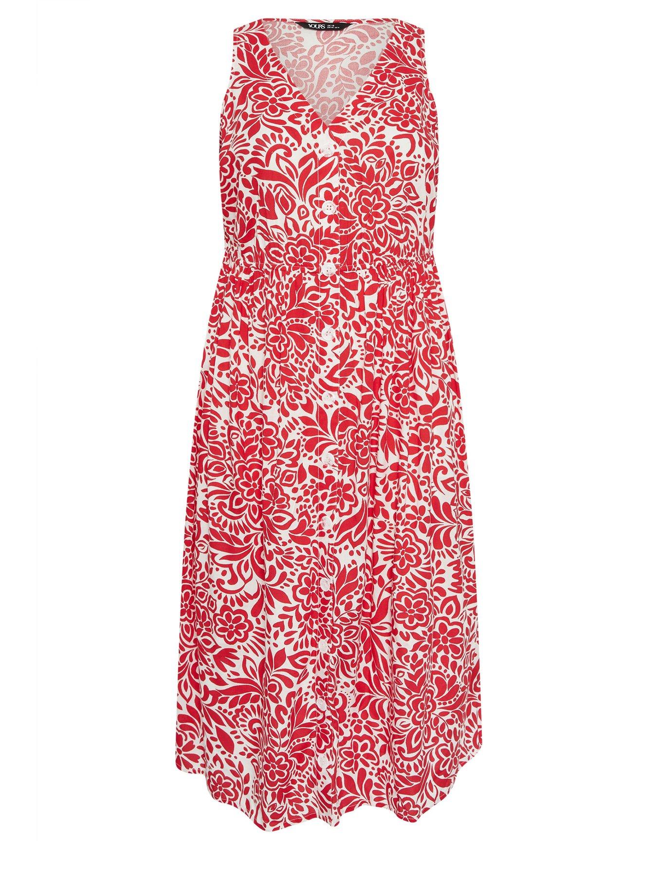 Image 5 of 5 of Yours Curve Button Through Sundress - White