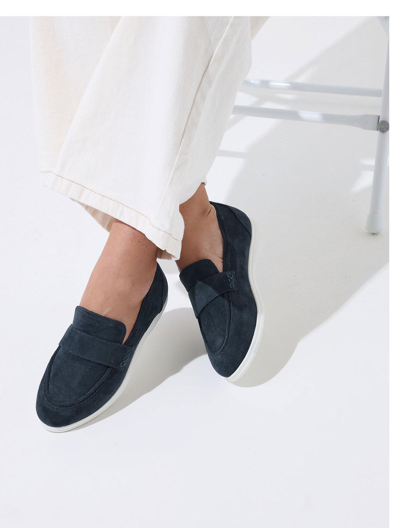 Yours Extra Wide Fit Flexi Loafers - Blue