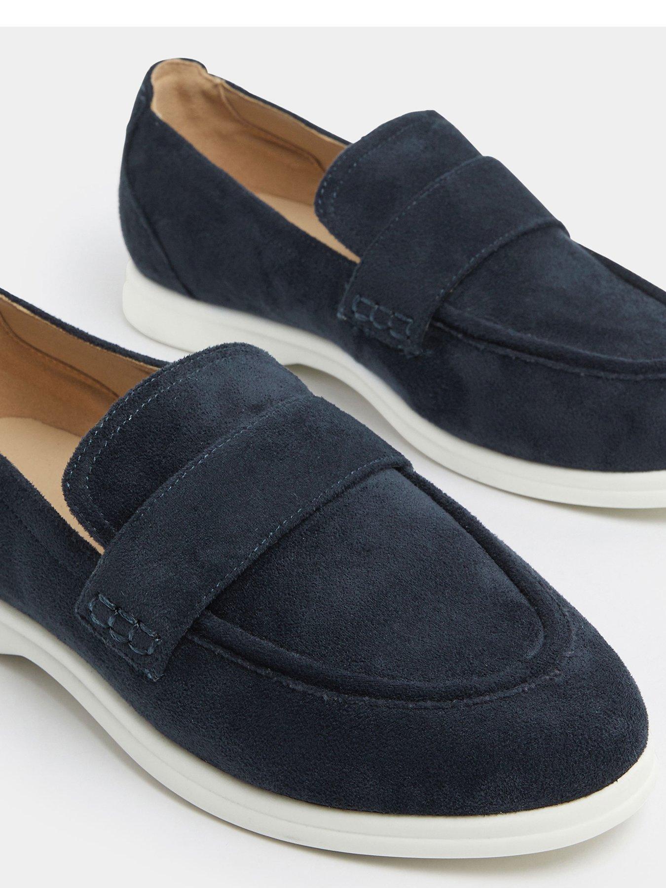 Image 4 of 4 of Yours Extra Wide Fit Flexi Loafers - Blue