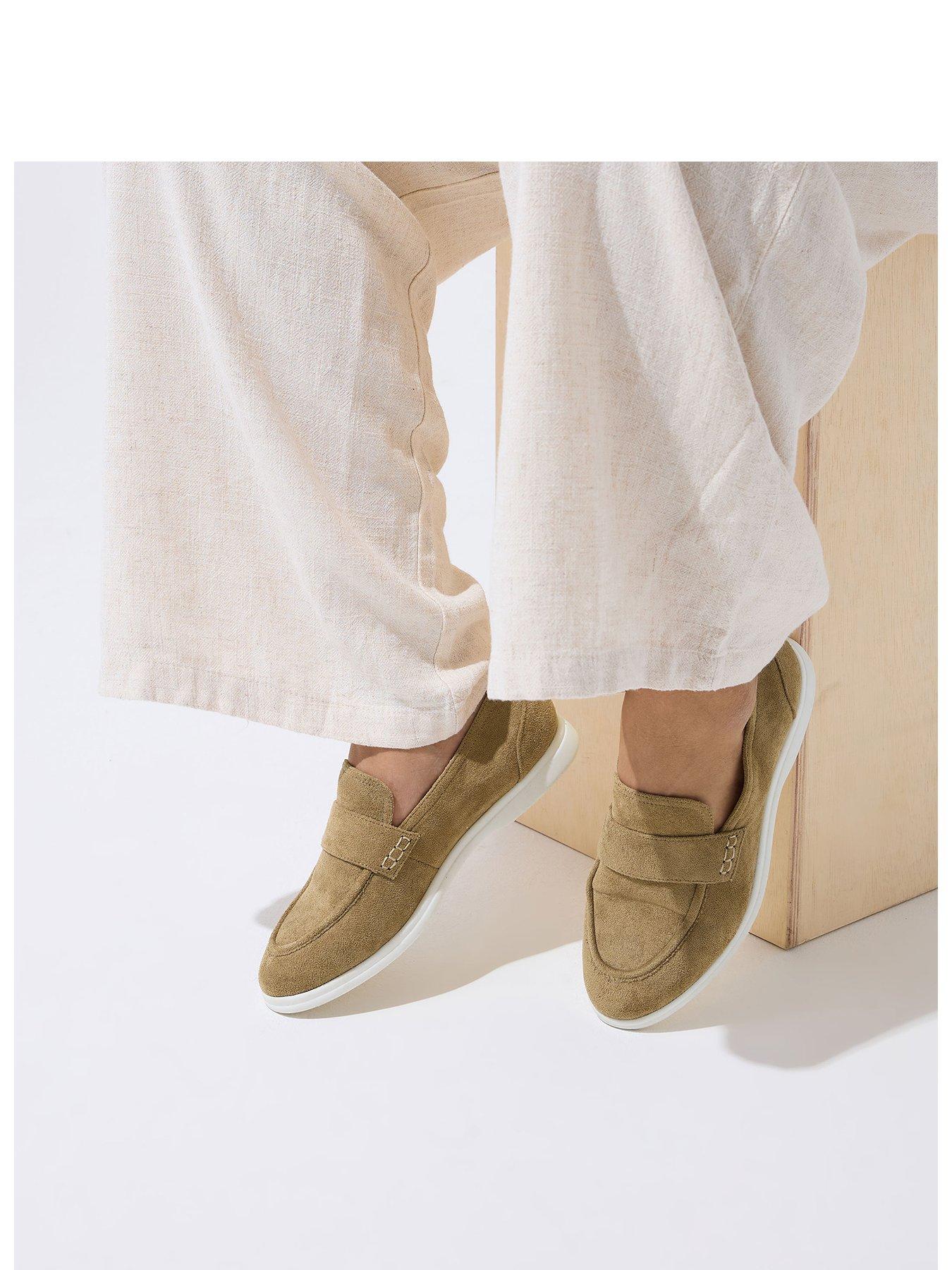 Yours Extra Wide Fit Flexi Loafers - Cream