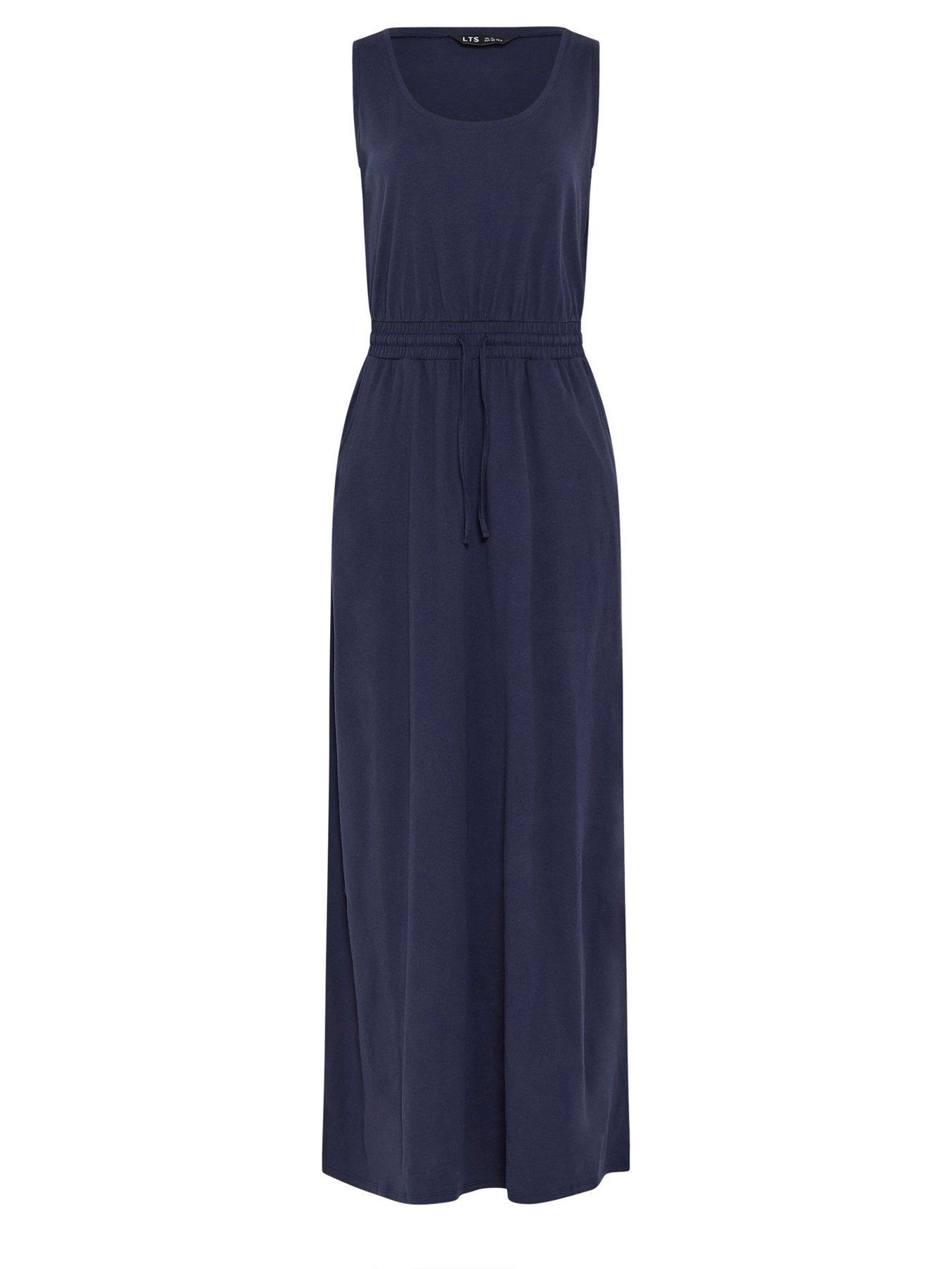 Image 5 of 5 of Long Tall Sally Sleeveless Tie Waist Maxi Dress - Blue