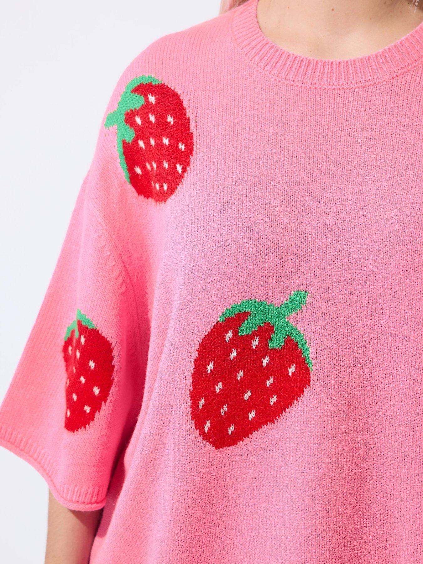  image of yours-curve-strawberry-knit-boxy-top-pink